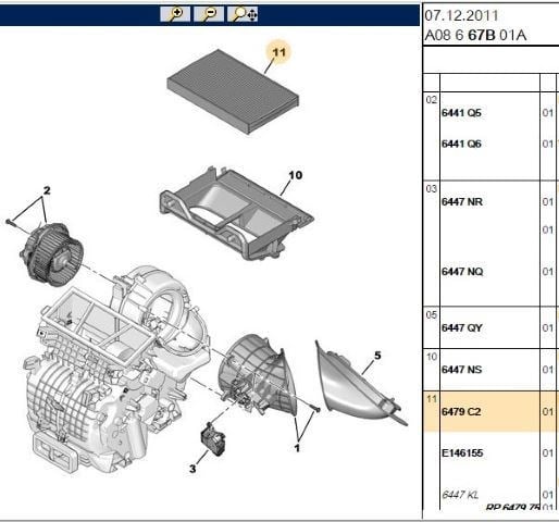 POLEN FILTRESI (288*173*30) PEUGEOT P1007 P307 P308 RCZ CITROEN C2 C3 C4 I-II DS4