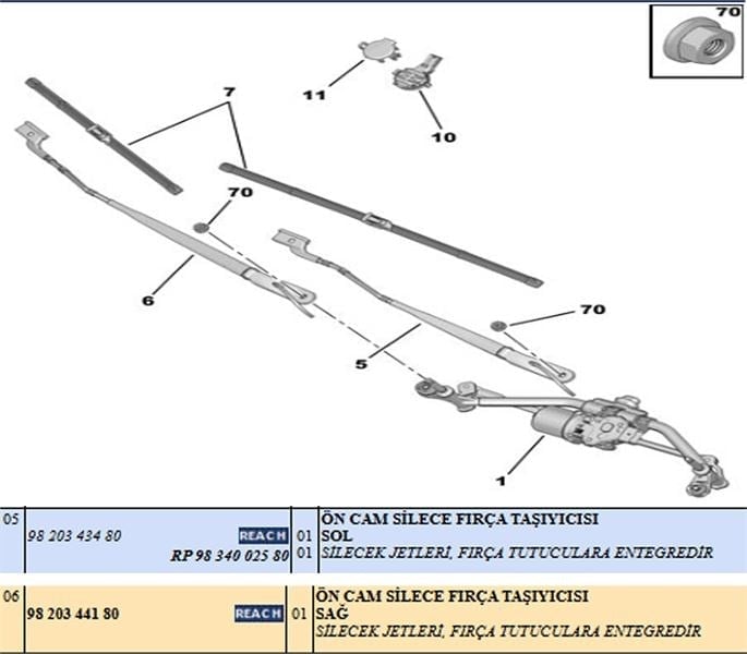 SOL SILECEK KOLU FISKIYELI PEUGEOT RIFTER