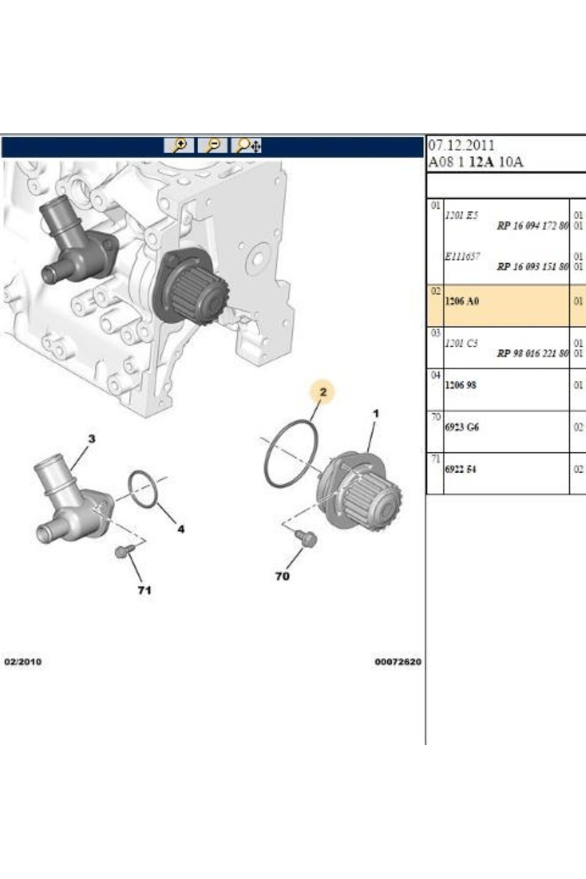 SU POMPA ORING CONTA TU5JP4 PEUGEOT/CITROEN TUM GRUP