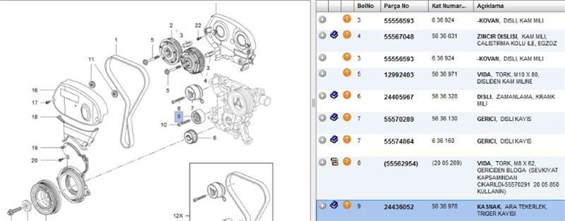 TRIGER GERGI MAKARASI 1.6 CRUZE/TRAX (5636978)