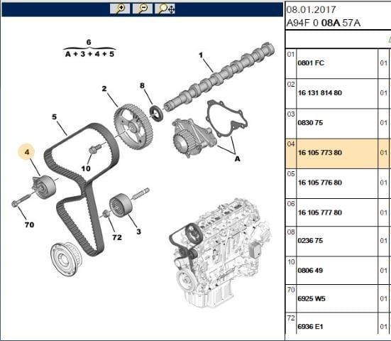 TRIGER GERGİ MAKARASI PEUGEOT 208 2008 3008 301 308 5008 508 EXPERT IV 1.6HDI DV6FC DV6FD
