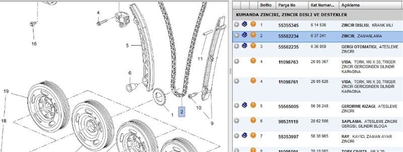 TRIGER ZINCIRI OPEL CORSA C ASTRA H 1.2 1.4 Z12XE-Z14XEP