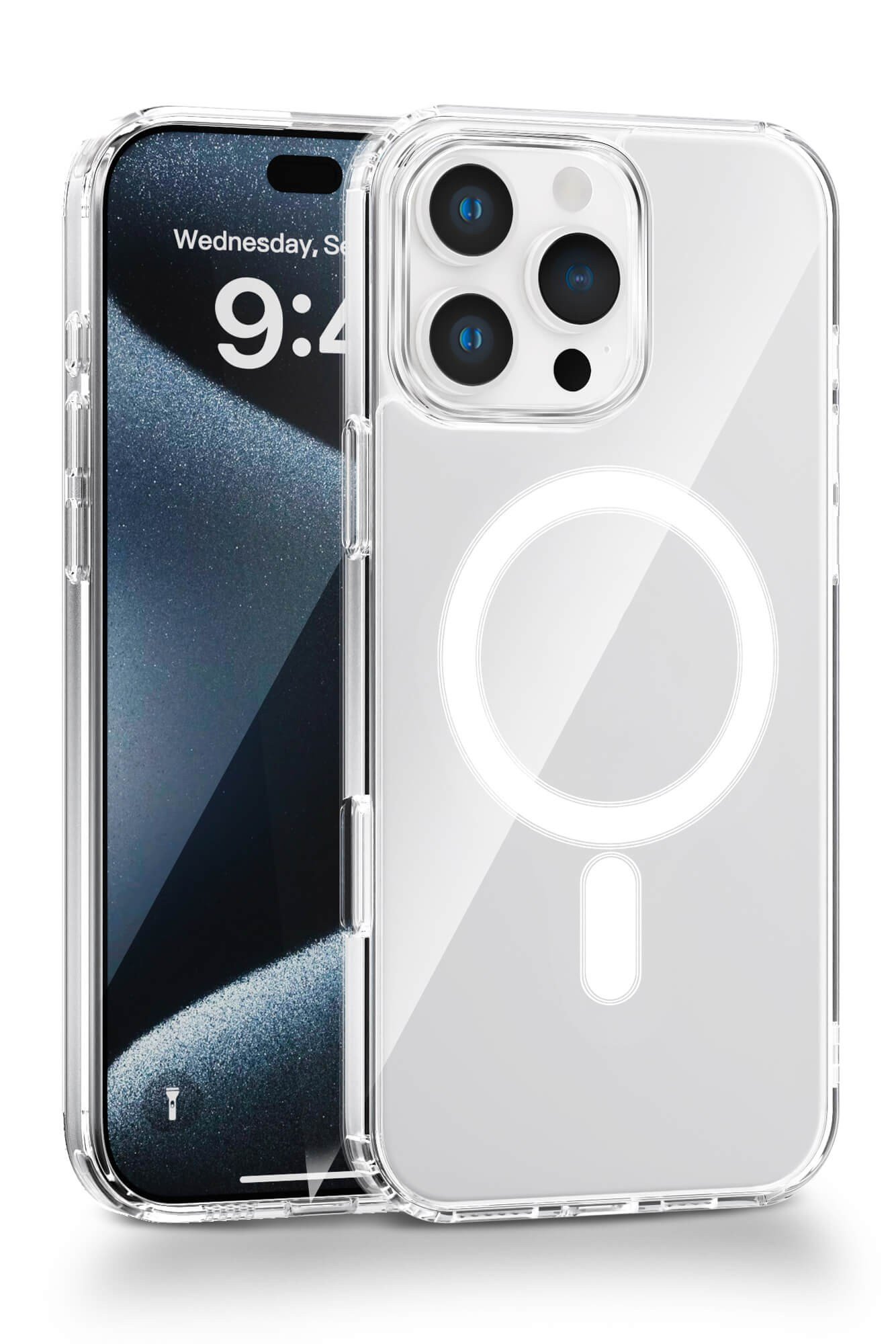 iPhone 15 Pro Max Uyumlu Kamera Korumalı Magsafe Wireless Şarj Özellikli Lüks Şeffaf Silikon Telefon Kılıfı