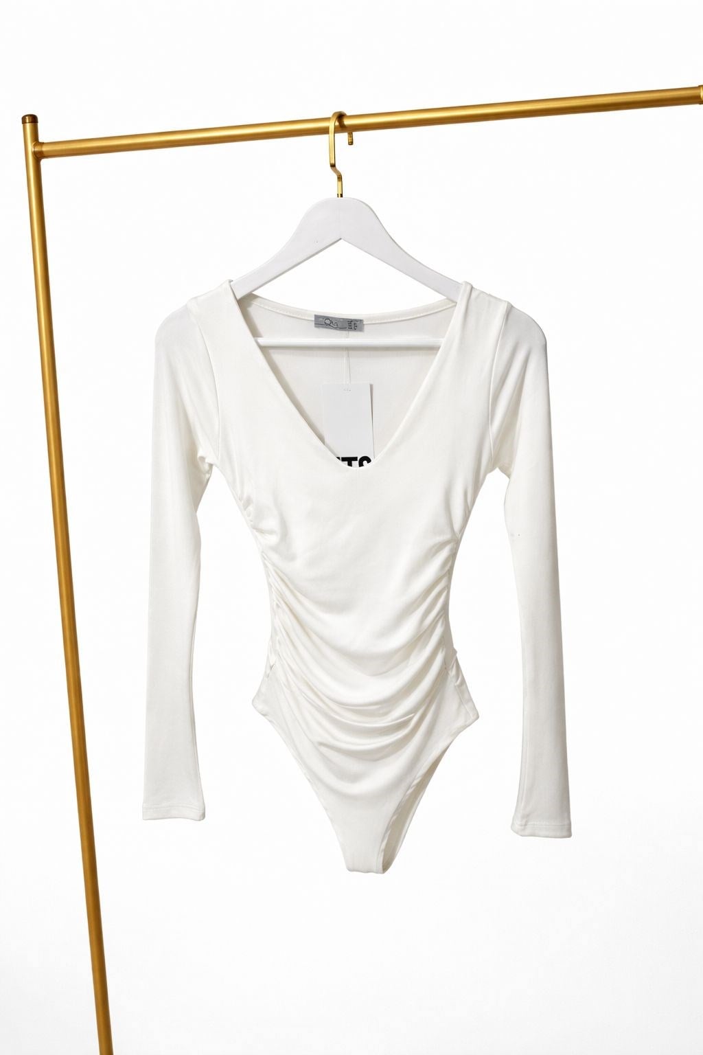 Beyaz V Yaka Bodysuit