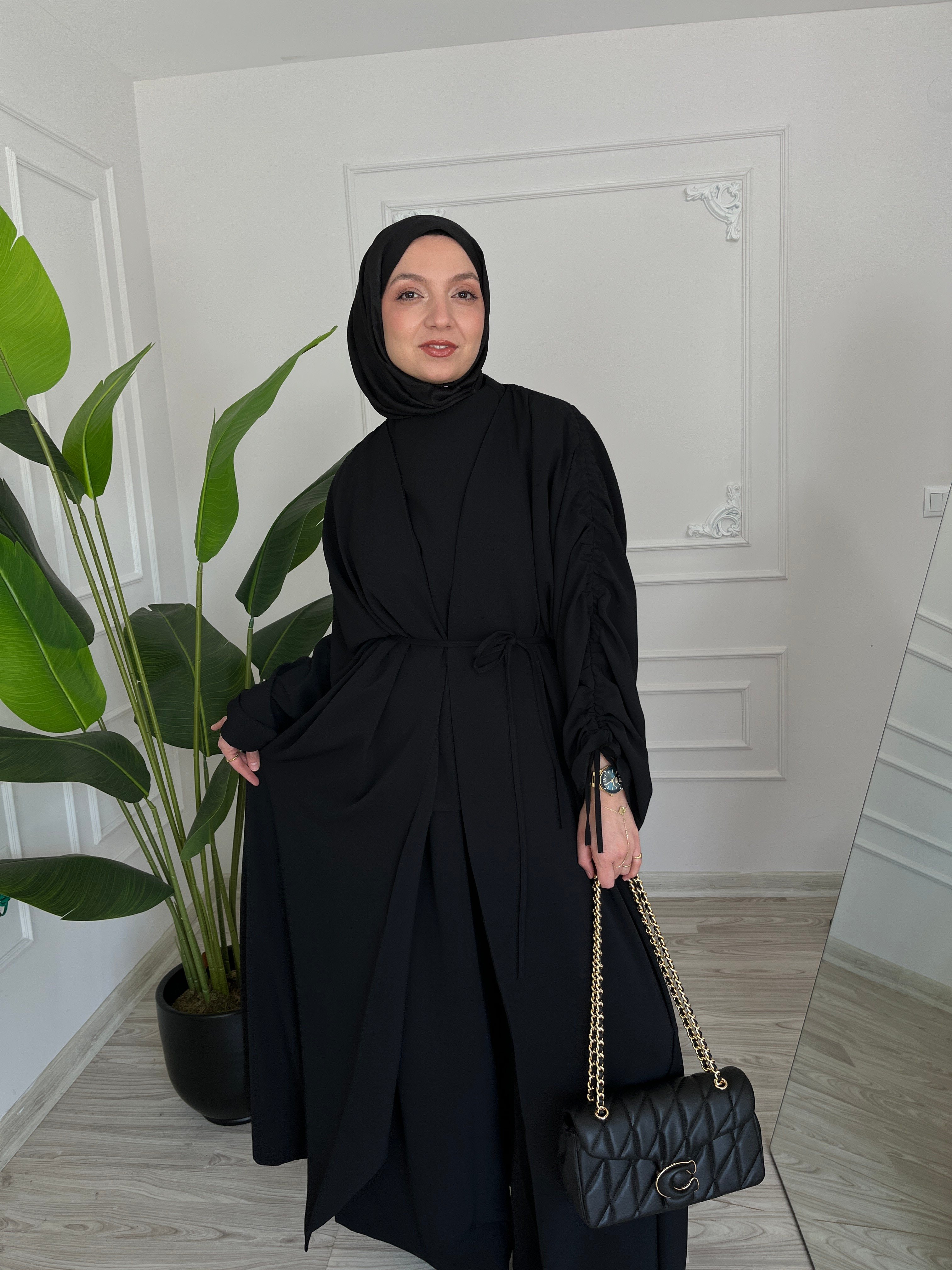 Riva Abaya Takım-Siyah