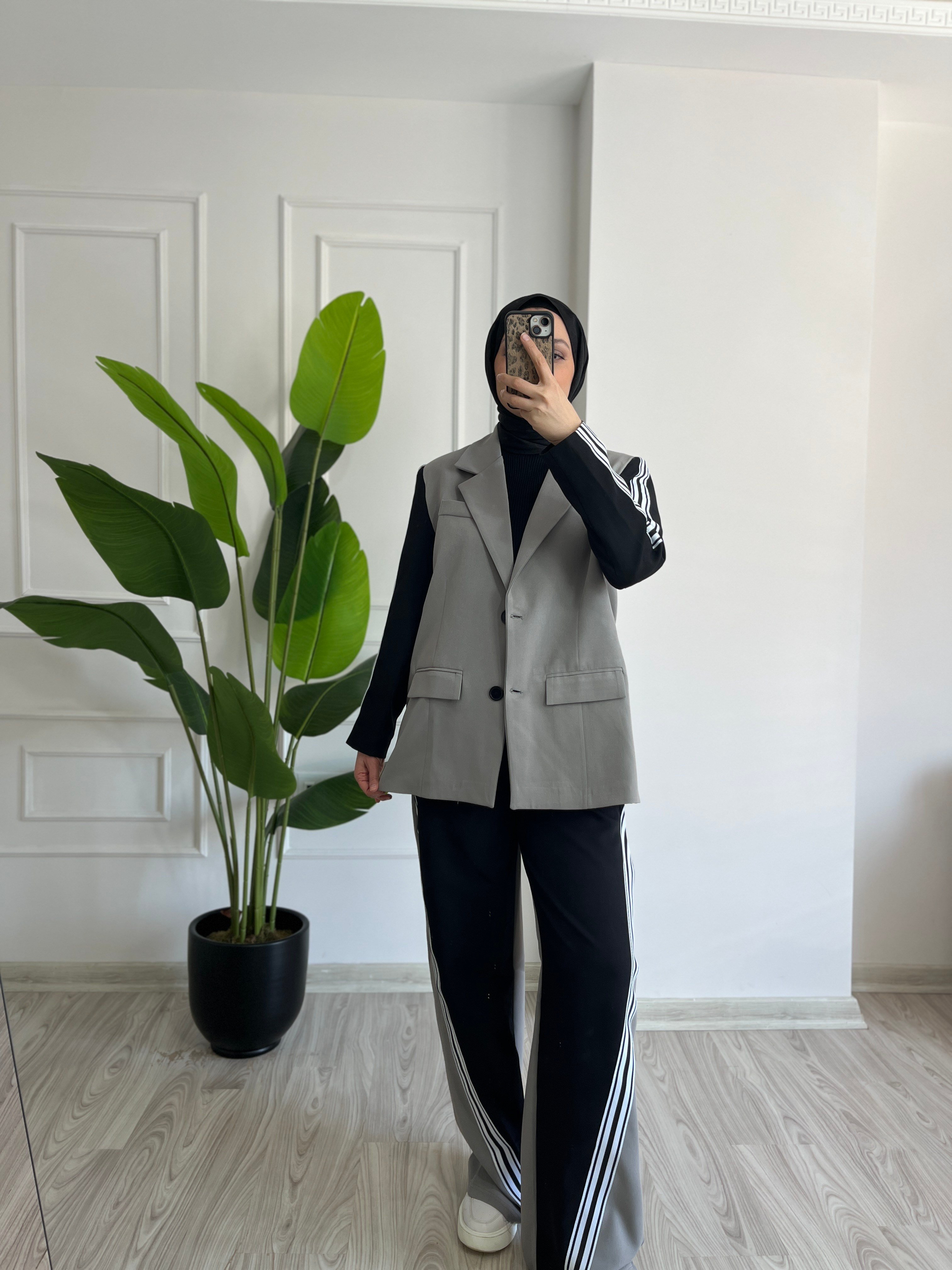 Şeritli Blazer takım