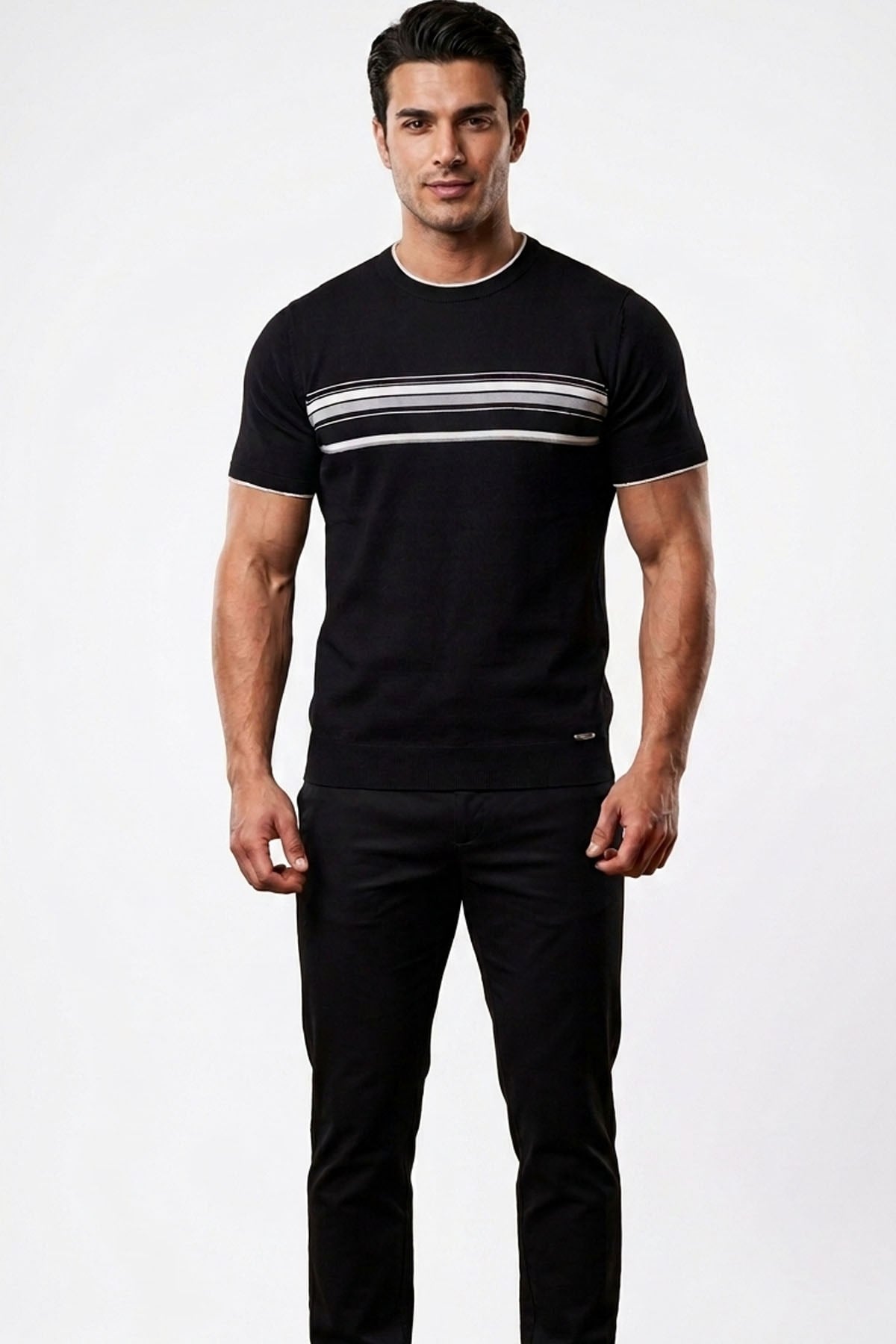 Erkek Bisiklet Yaka Triko T-shirt