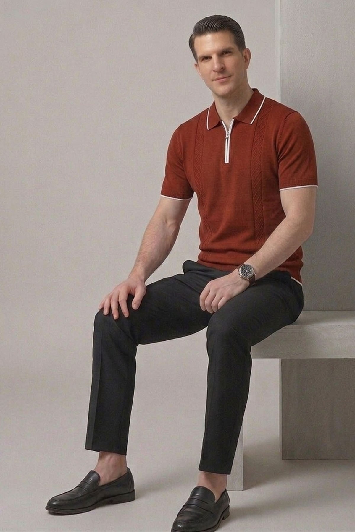 Erkek Polo Yaka Triko T-shirt