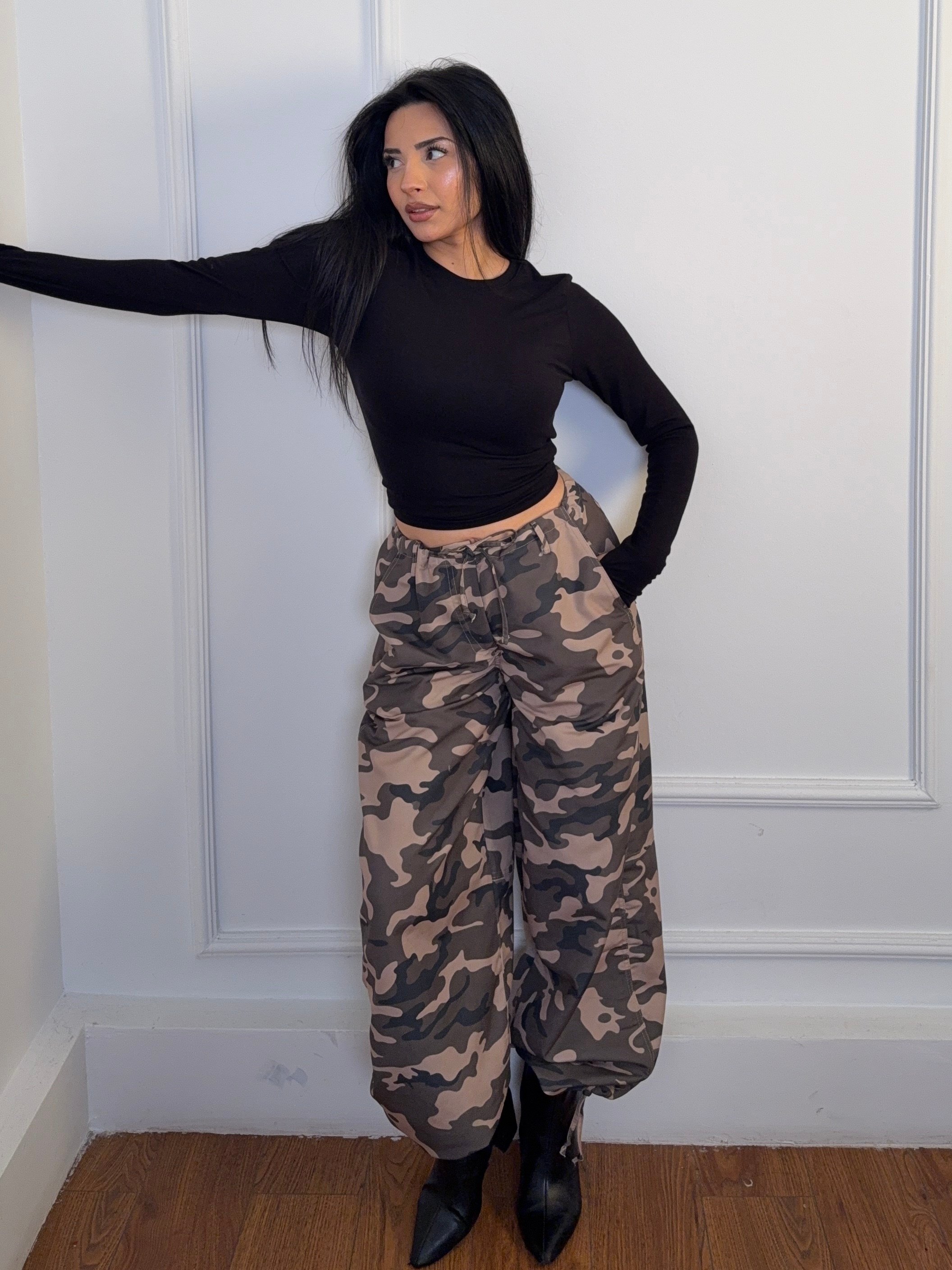 Bağcıklı Kamuflaj pantolon 