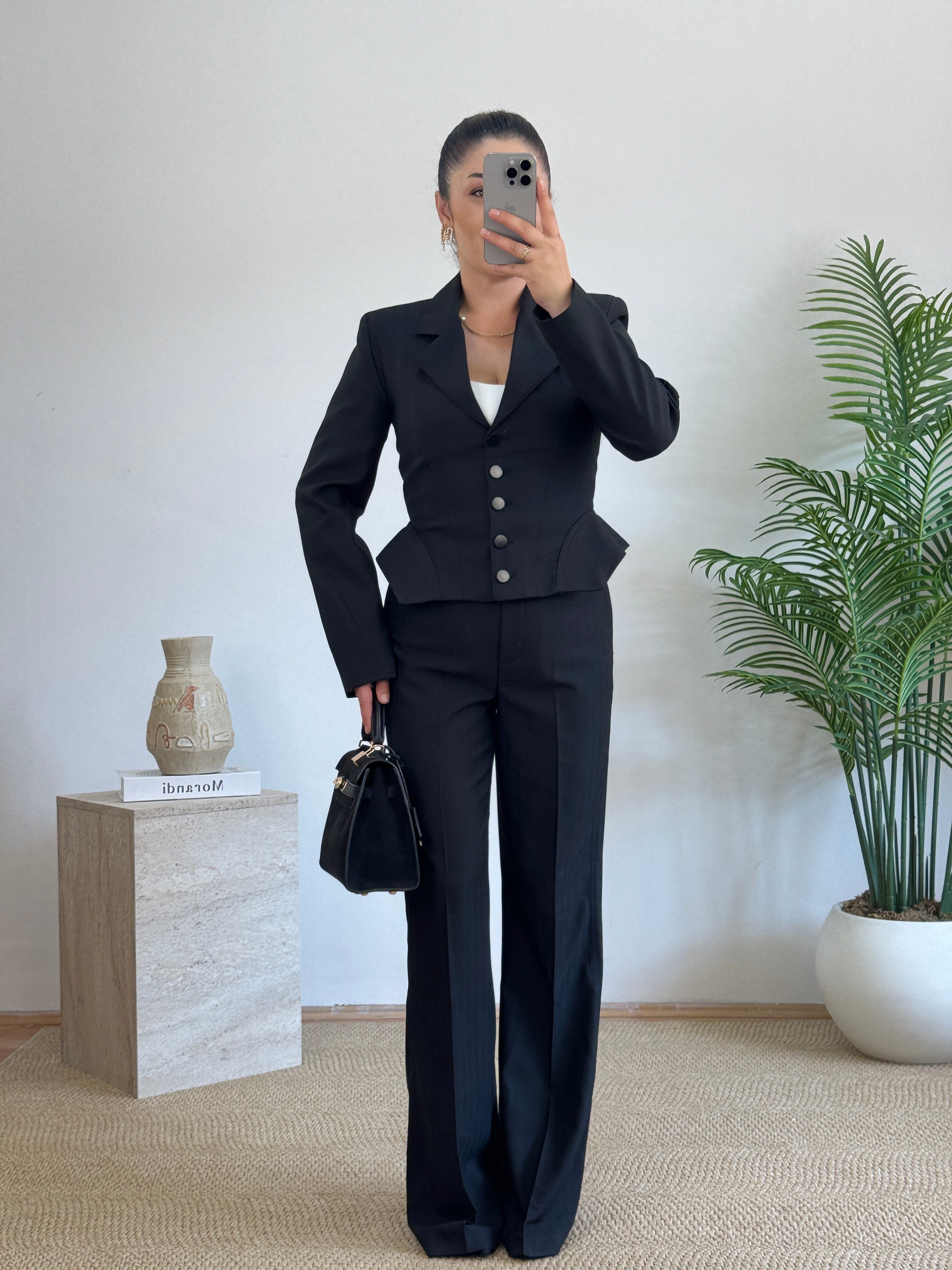 Korsaj Kesim Düğmeli Blazer Ceket