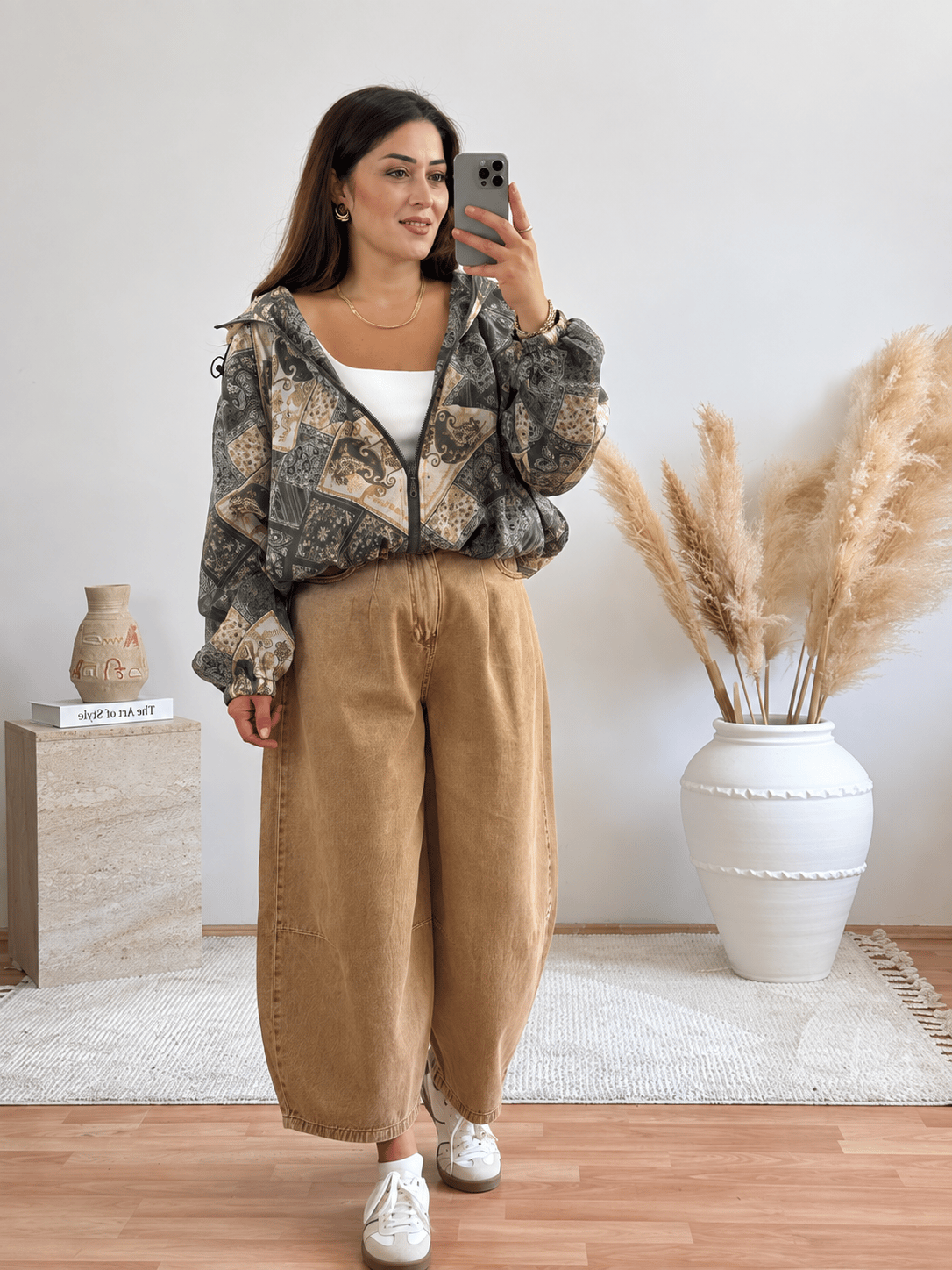 Mila Wide Leg Jean-Camel