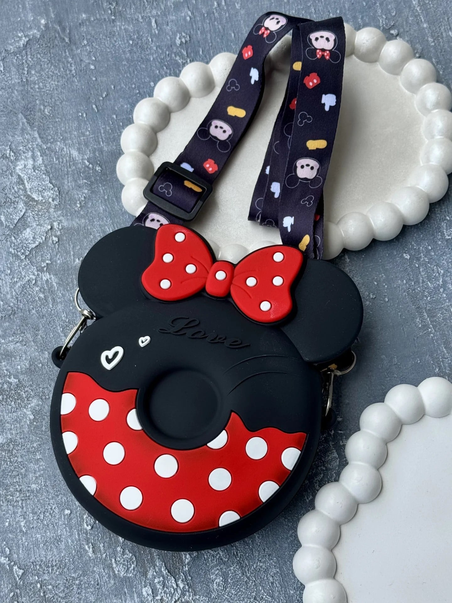 Minnie Puantiyeli Silikon Çanta 
