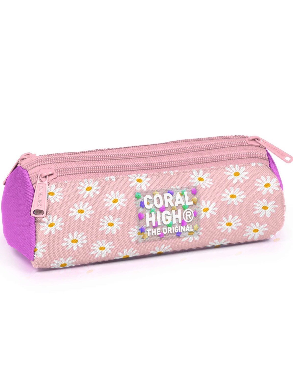 Coral High Papatya Desenli Üç Bölmeli Kalemlik