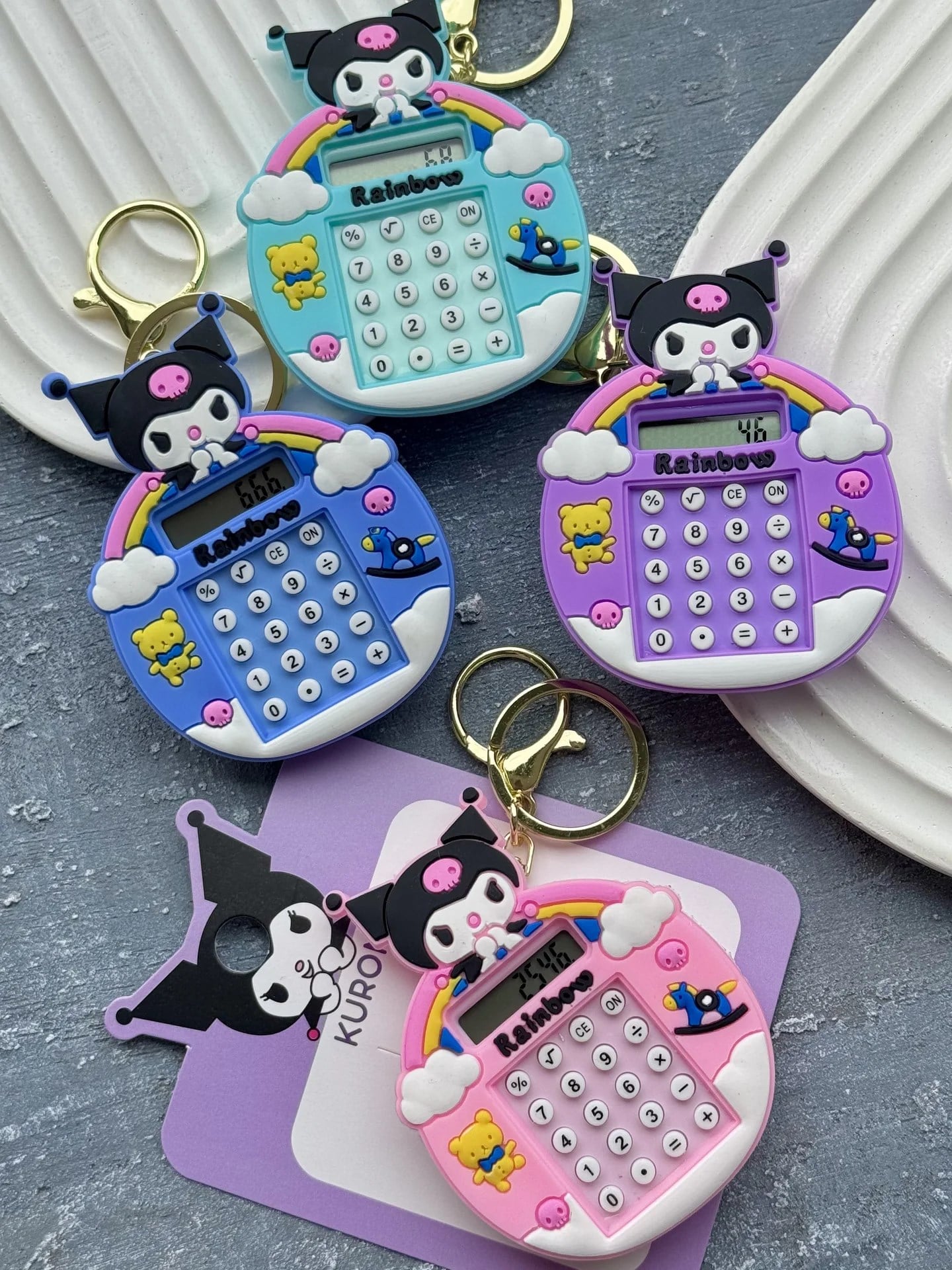 Kuromi Hesap Makineli Çanta Charm & Anahtarlık