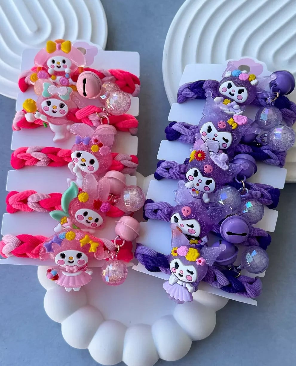 Çıngıraklı Kuromi & My Melody Kalın Lastik
