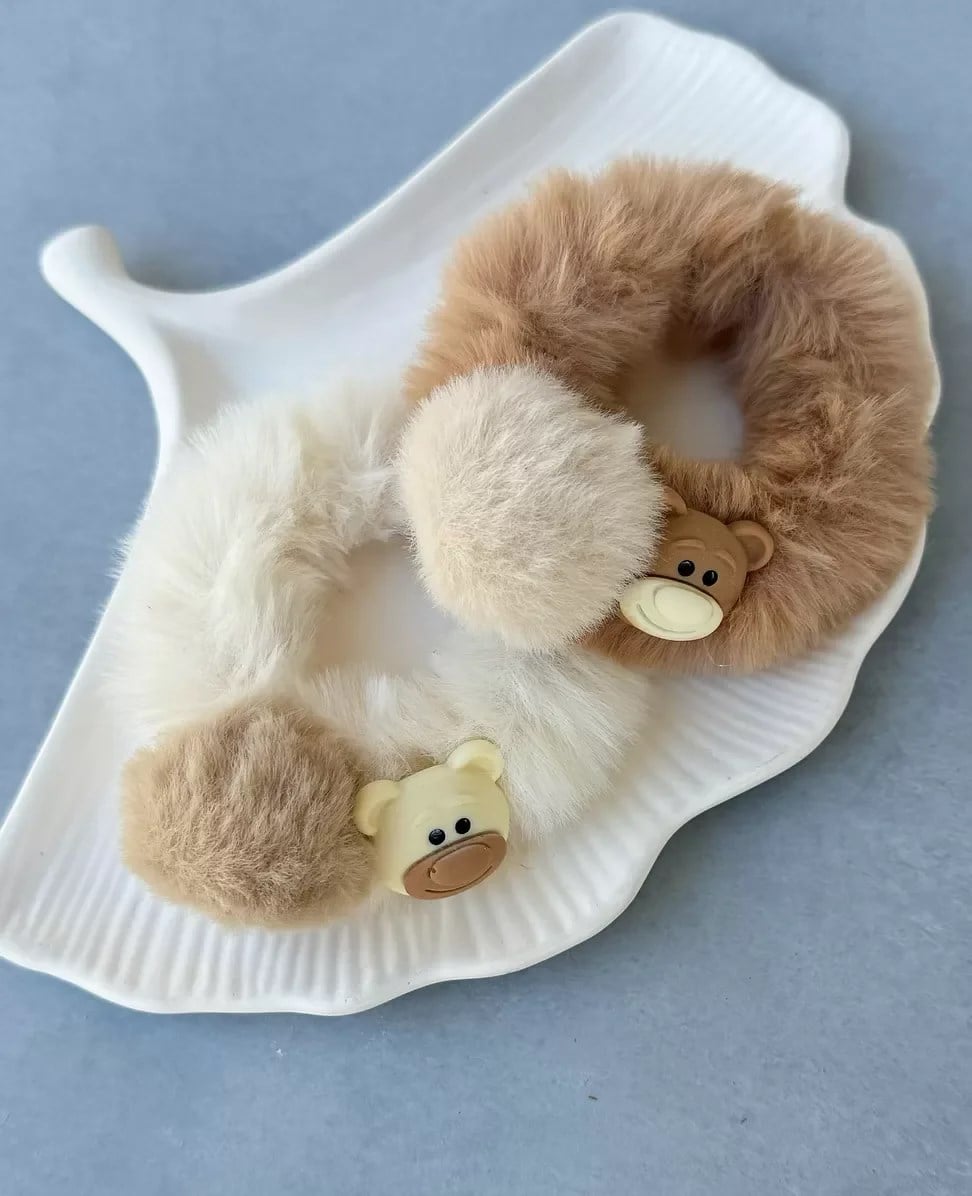Peluş Ponpon Ayıcık Lastik