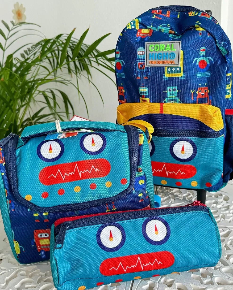 Coral High Anaokulu ve 1. Sınıf Robot Desenli Çanta seti