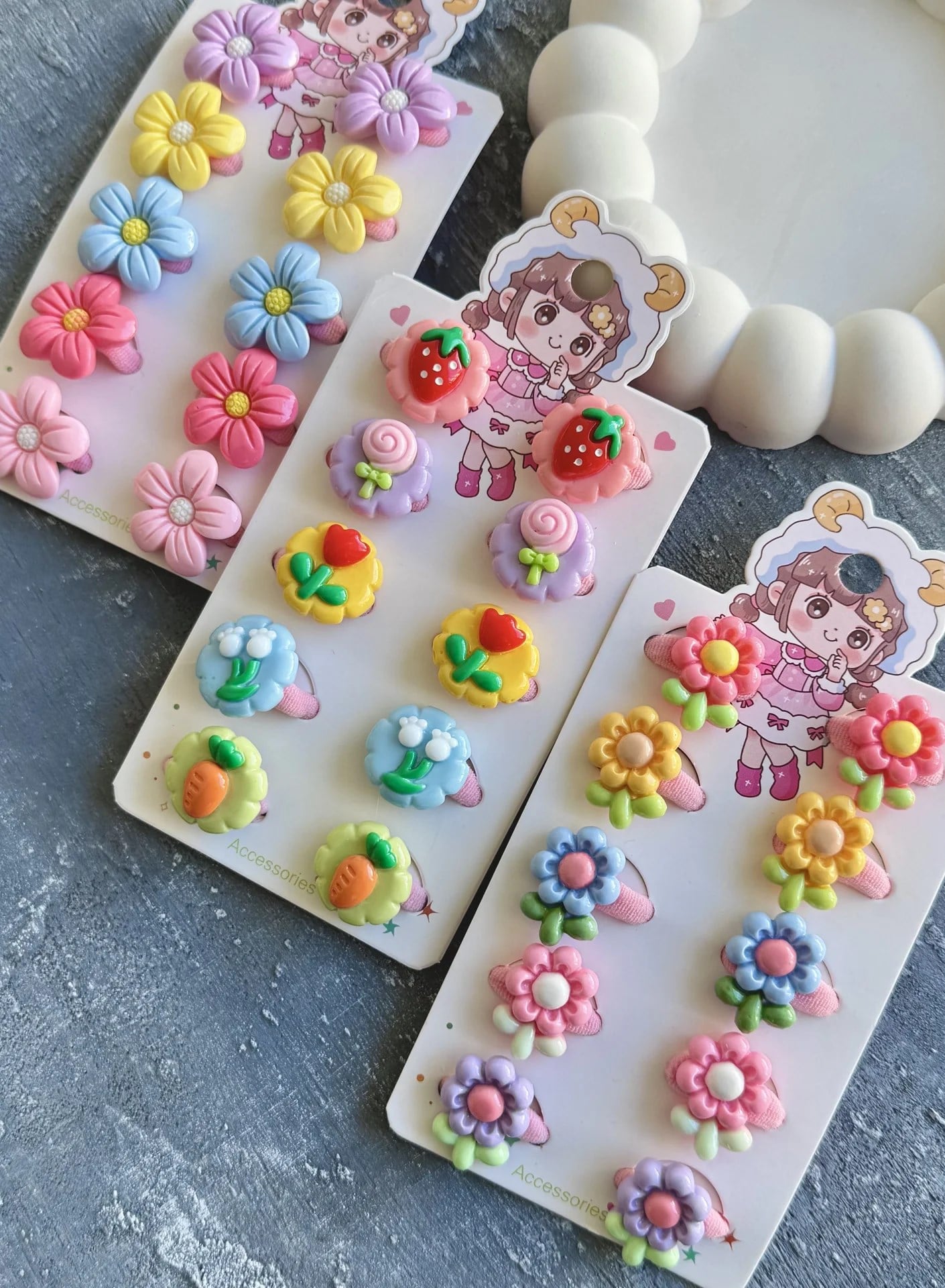 5 Çift Papatya & Meyve Lastik Set