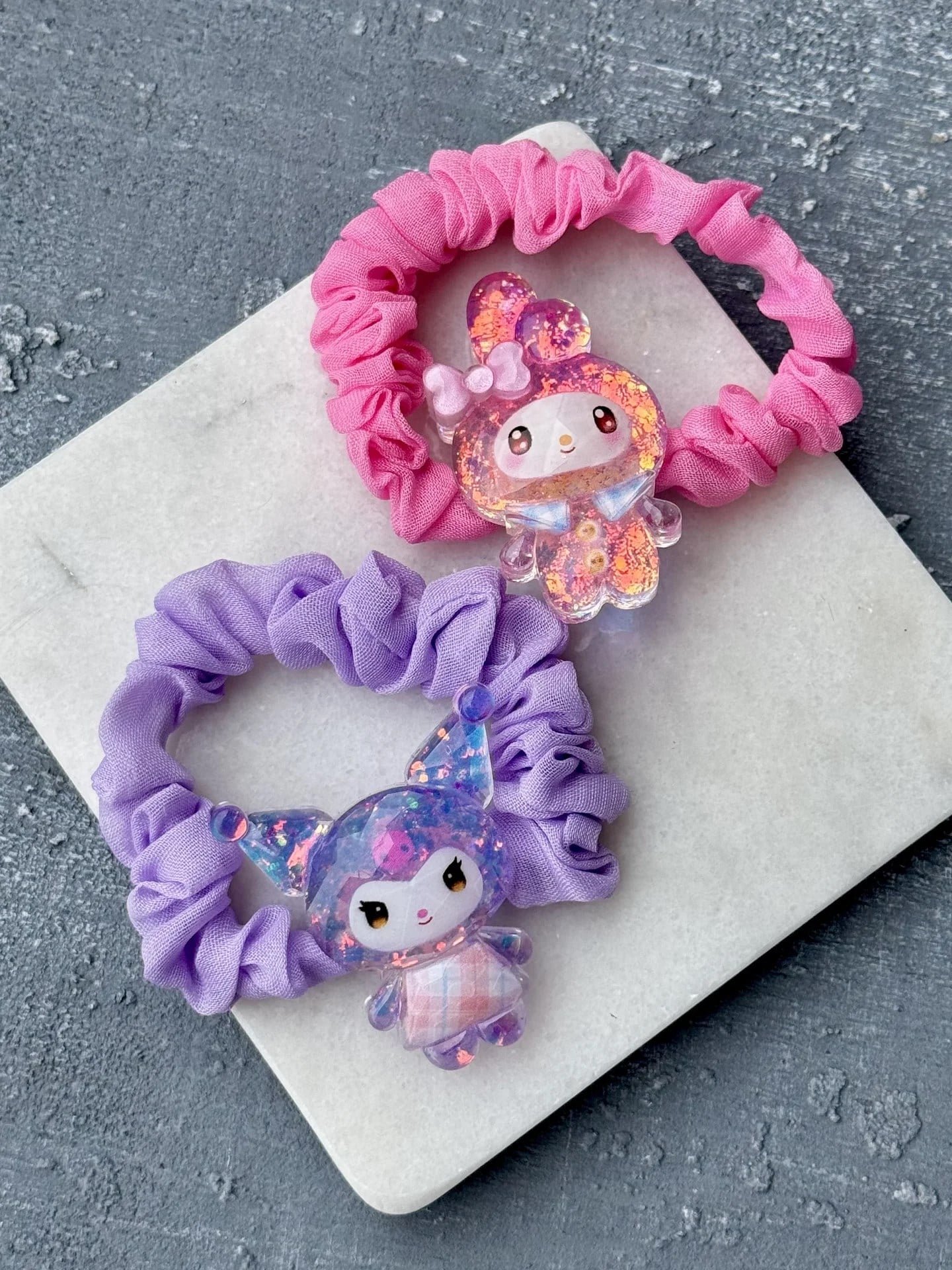 Kuromi & My Melody Parıltılı Lastik Toka