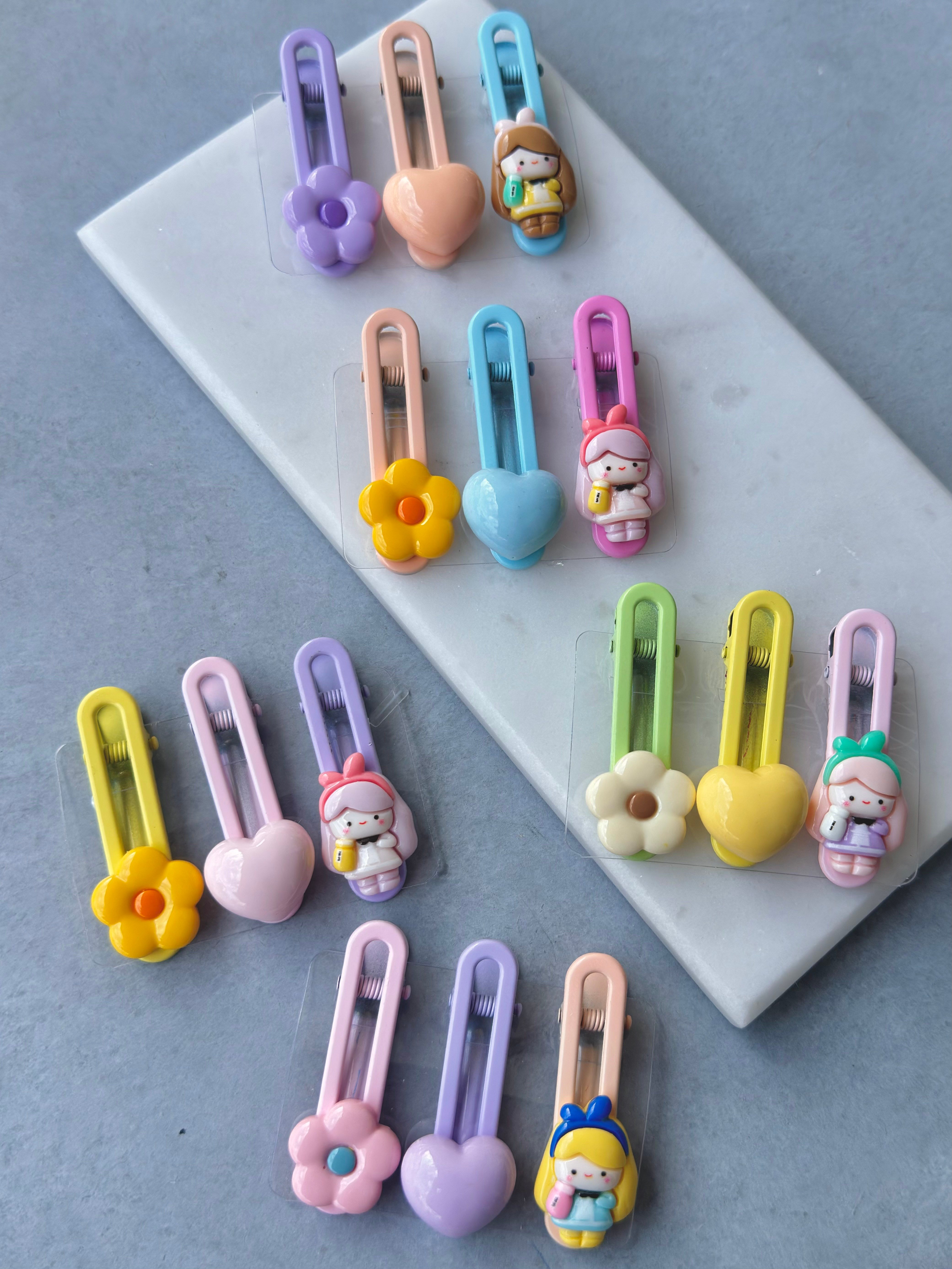 Çiçek ve Kız Detaylı Klips Set 3'lü