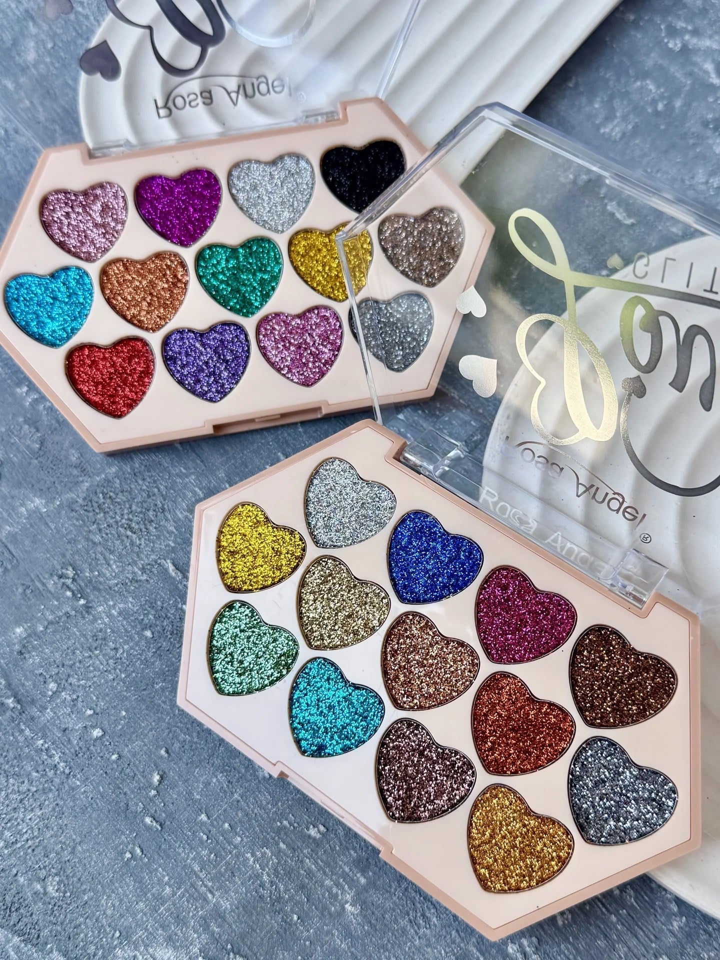 13 Renk Kalp Pigment Glitter Paleti