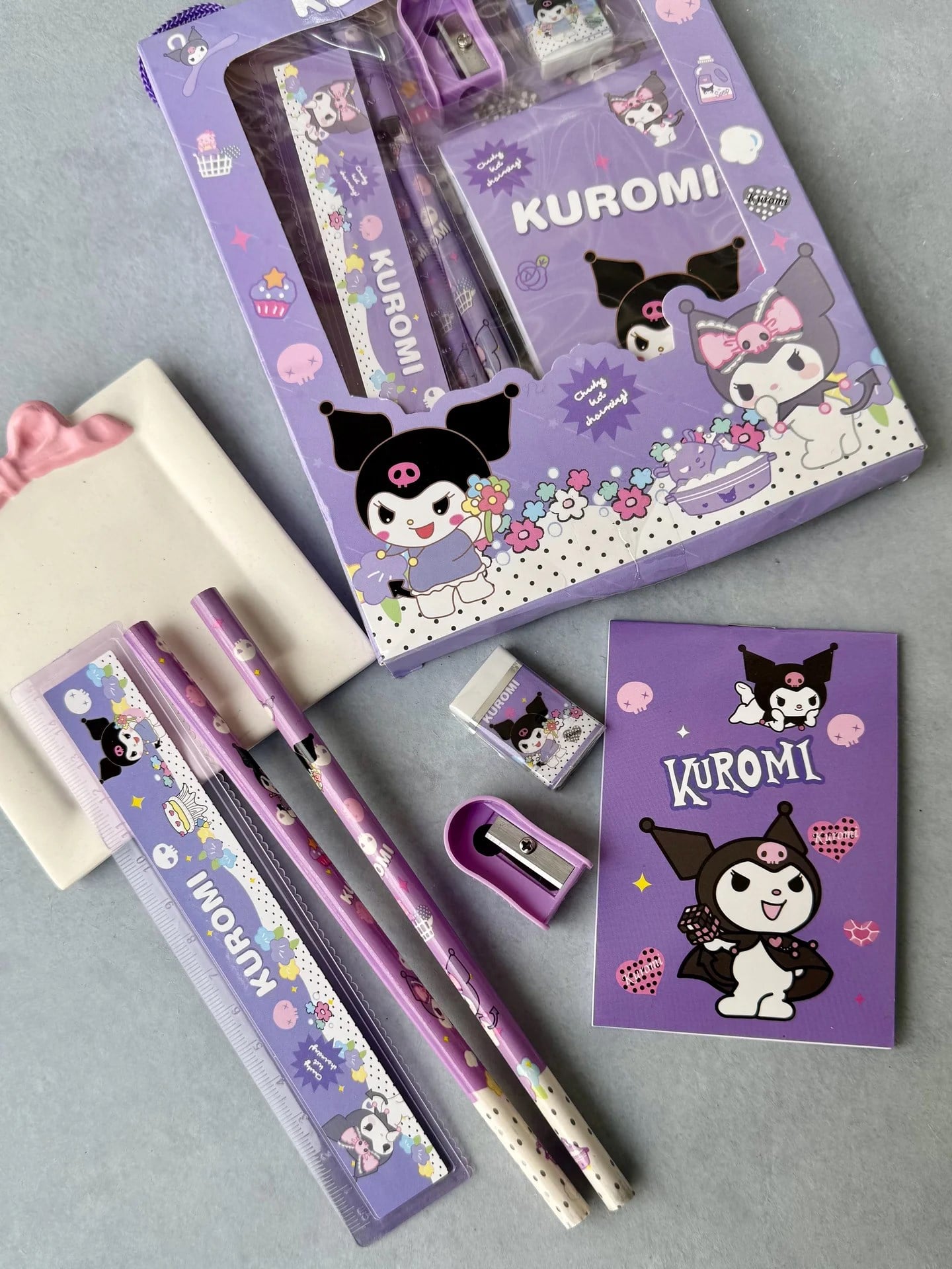 Kuromi Kalem & Cetvel & Not Defteri Seti