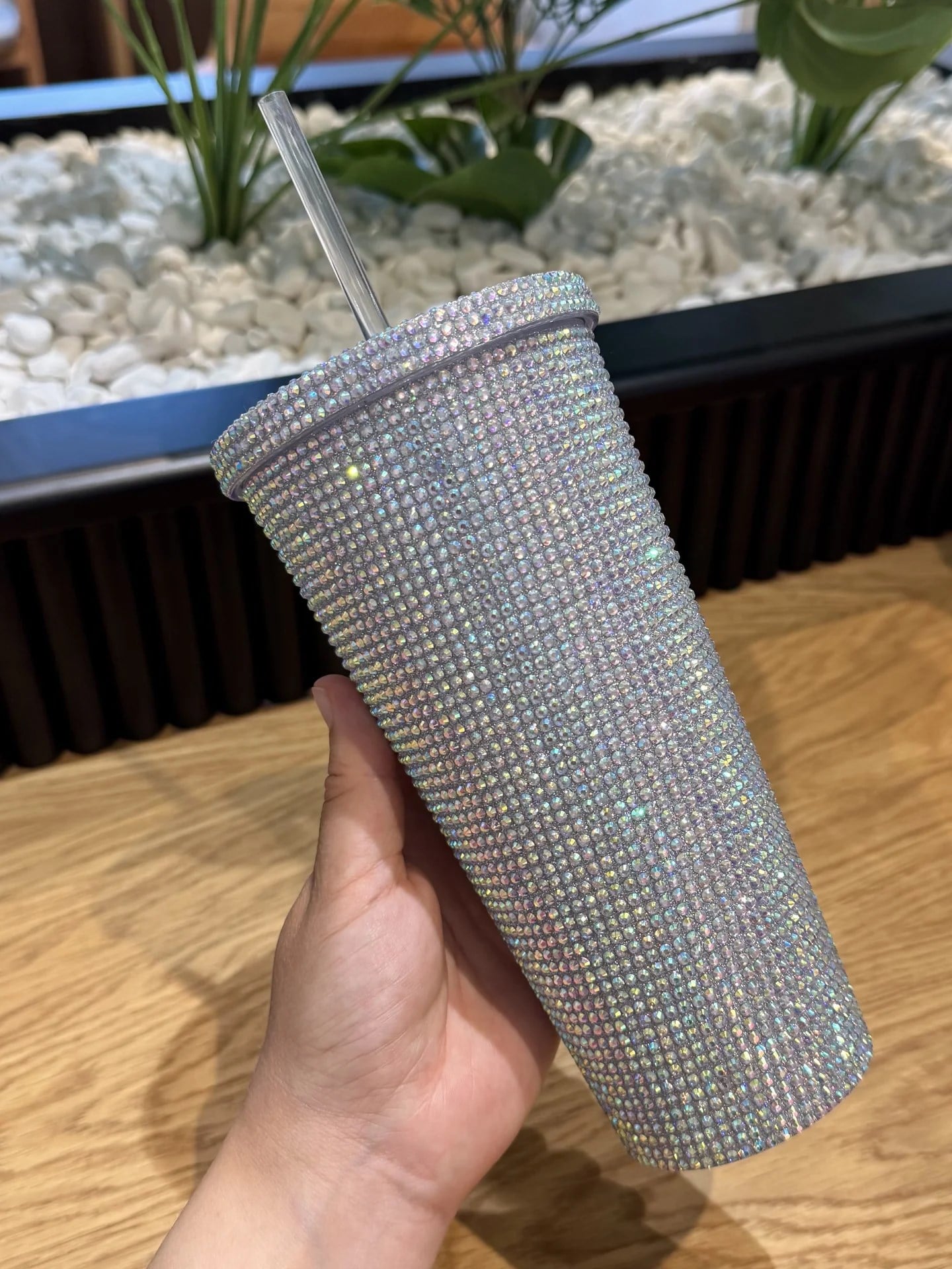 Taşlı Pipetli Bardak 