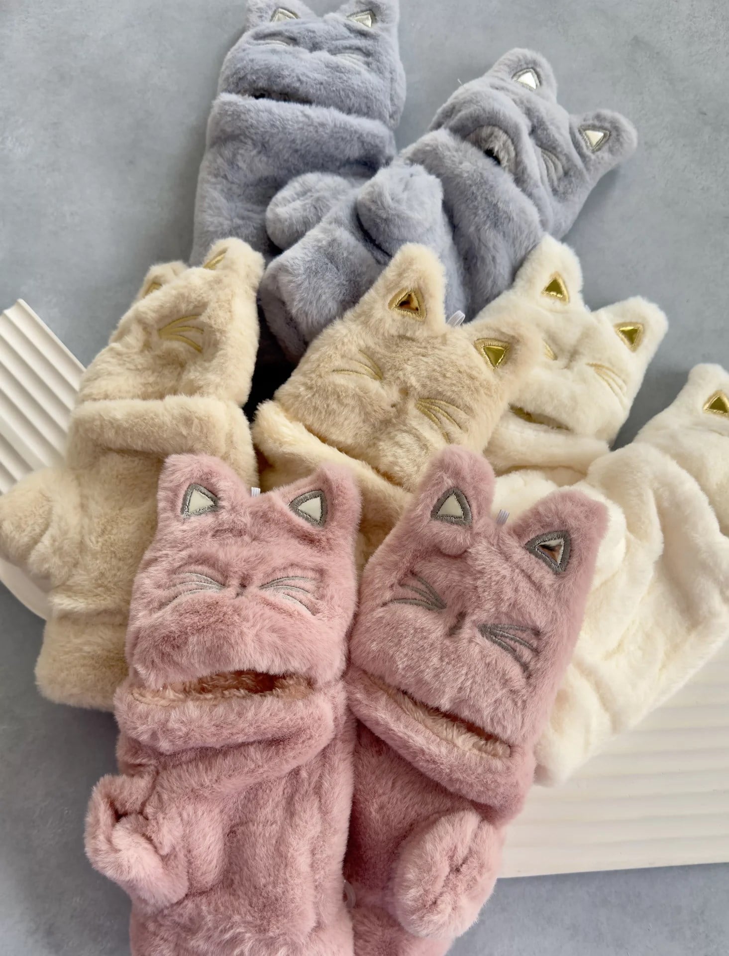 Katlanabilir Peluş Kedi Eldiven