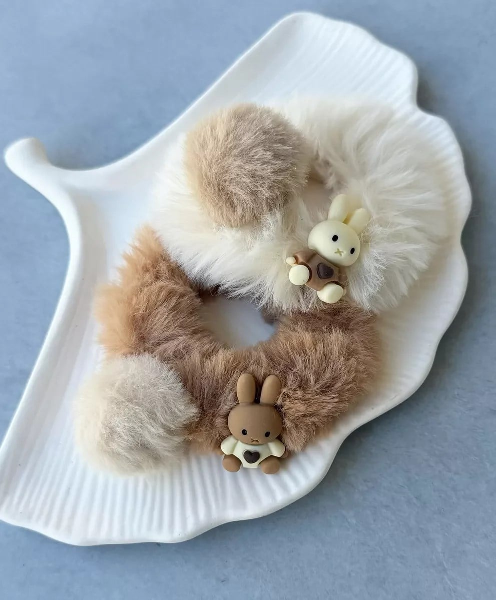 Peluş Ponpon Tavşan Lastik