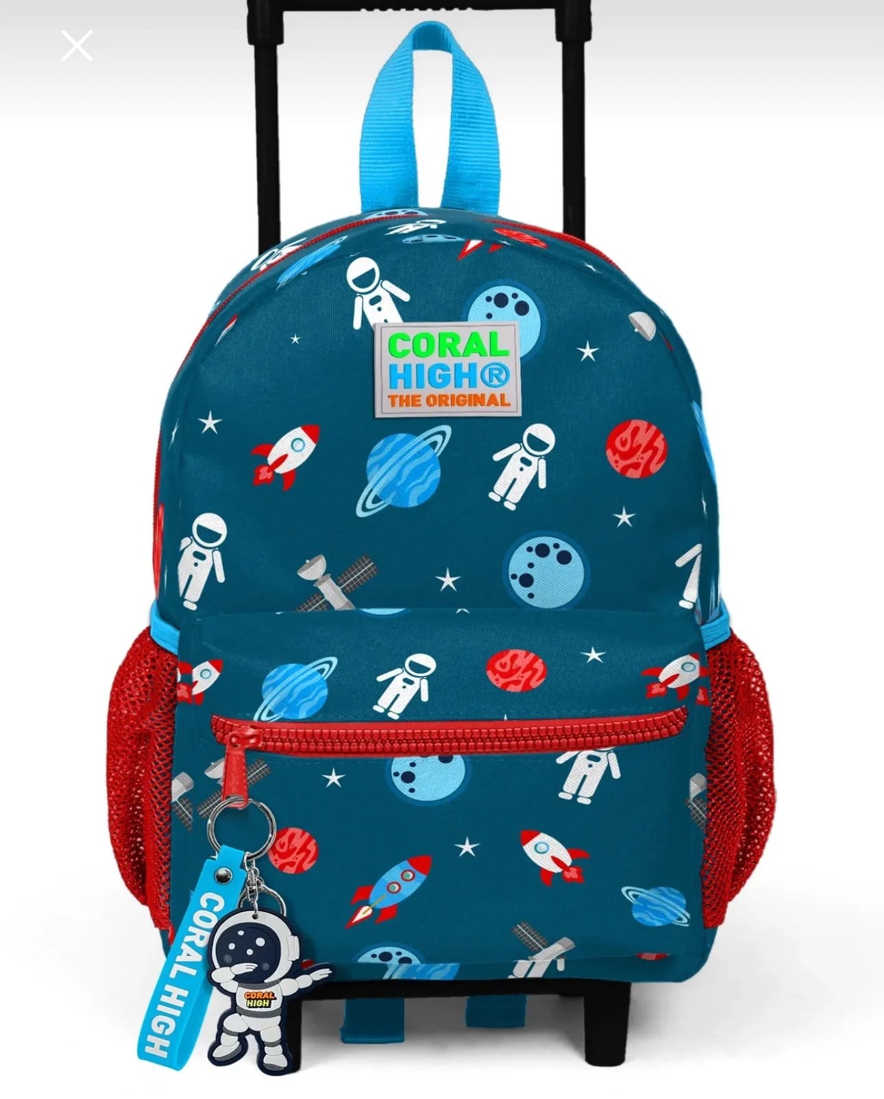Uzay Desenli Coral High Çekçekli 1. Sınıf & Anaokulu Çanta 