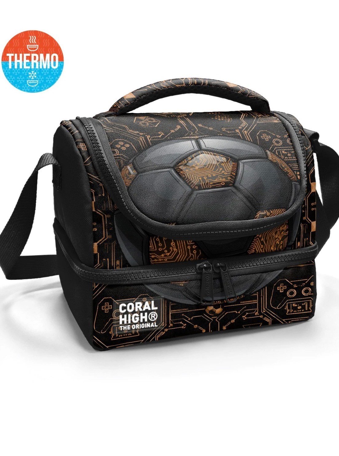 Coral High  Futbol Desenli Thermo İki Katlı Beslenme Çantası