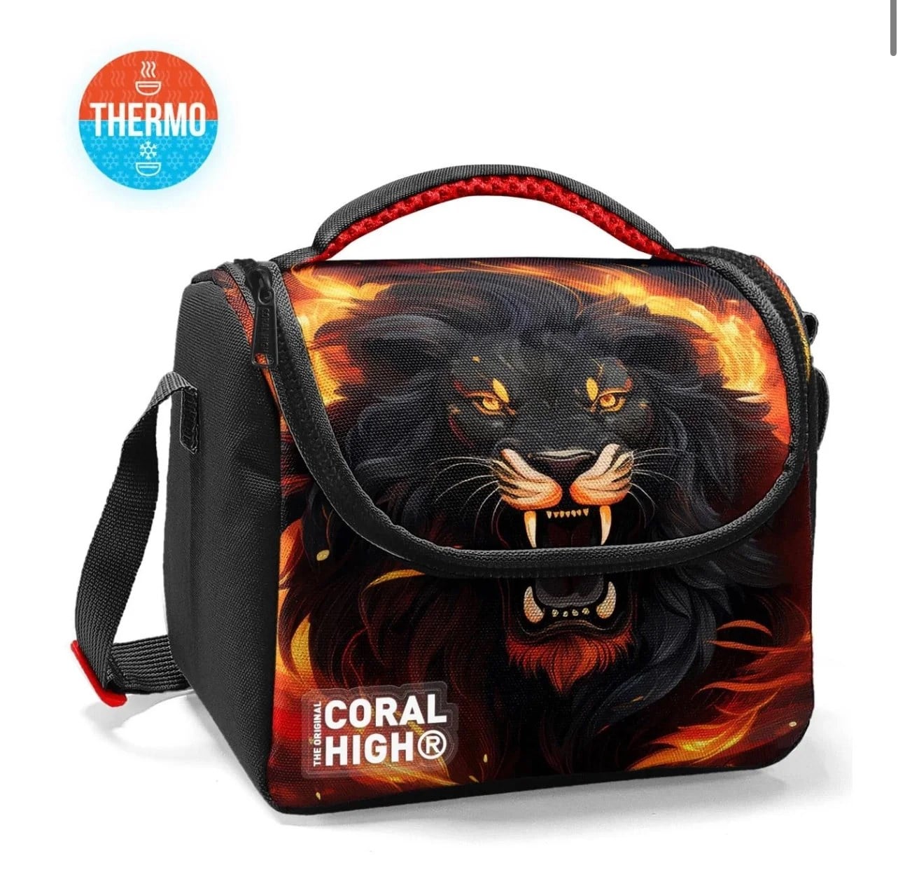 Coral High Siyah Aslan Desenli Thermo Beslenme Çantası