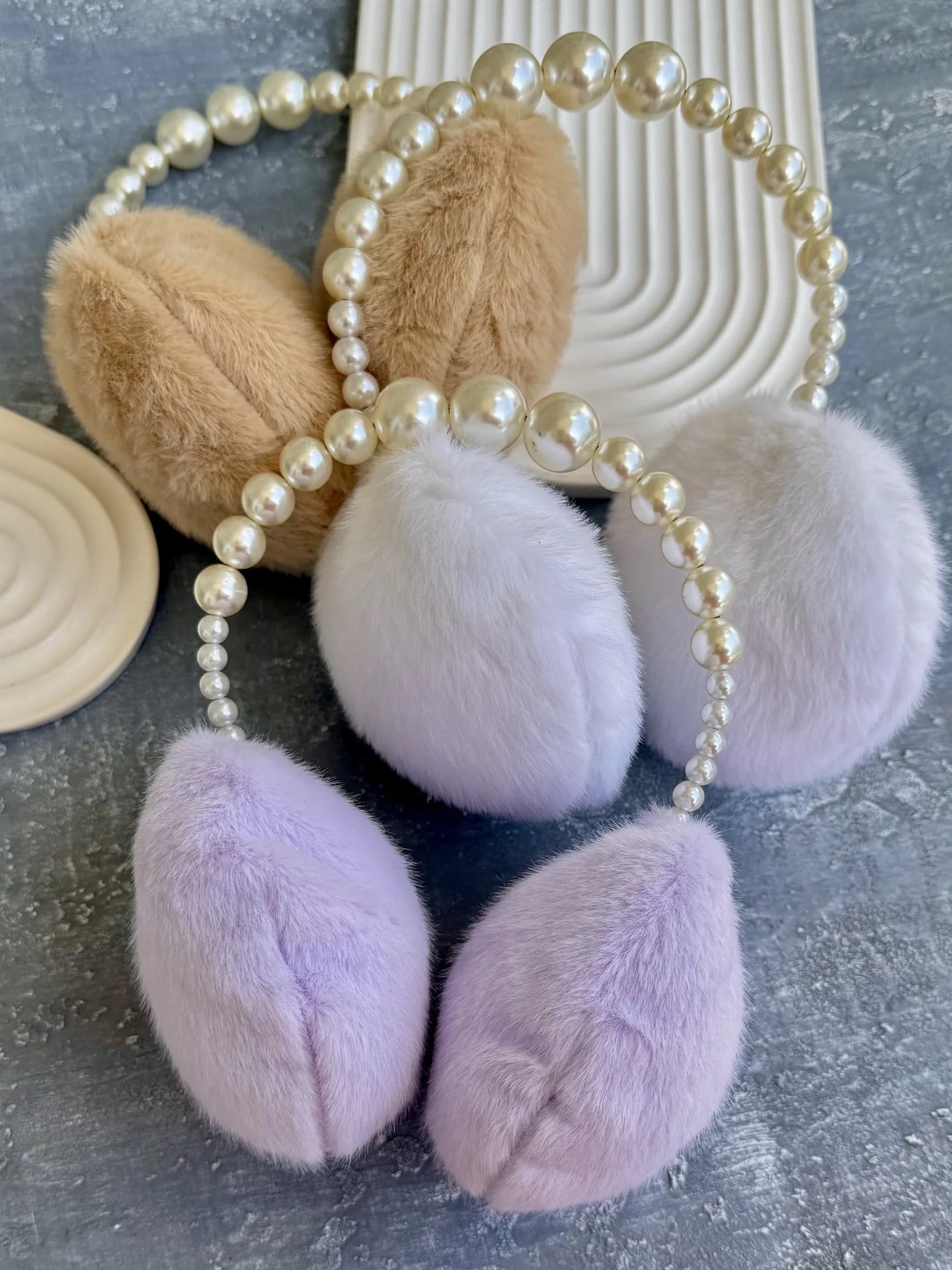 İnci Detaylı Peluş Kulaklık