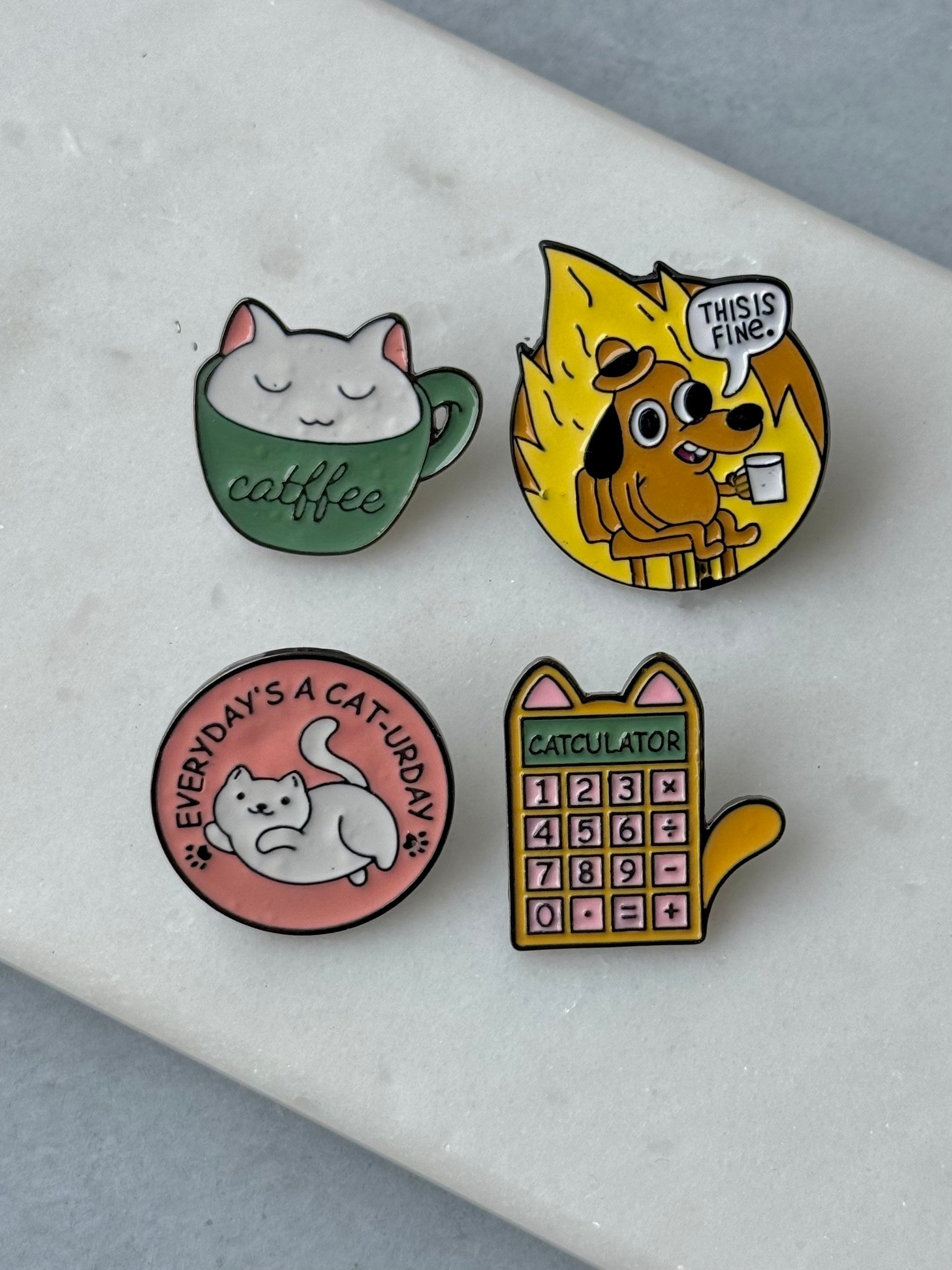 Question Hound&Sevimli Kedi 4'Lü Rozet Seti