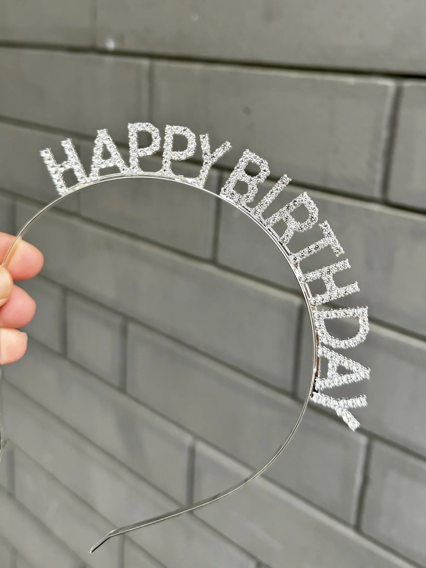 Taş Detaylı Parıltılı Happy Birthday Tacı