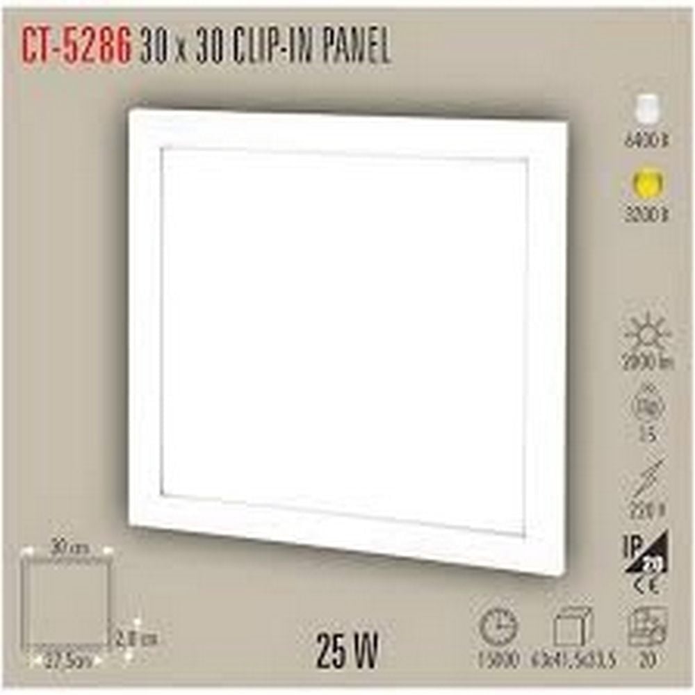 25W 30X30 KLİPİN LED PANEL SIVA ALTI (BEYAZ)