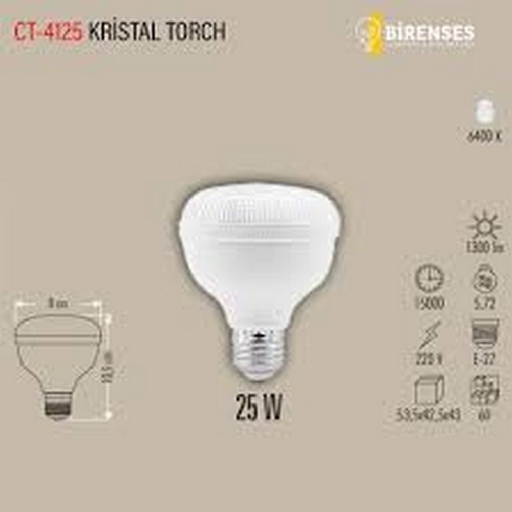 25W KRİSTAL TORCH LED AMPUL (E-27)(BEYAZ)