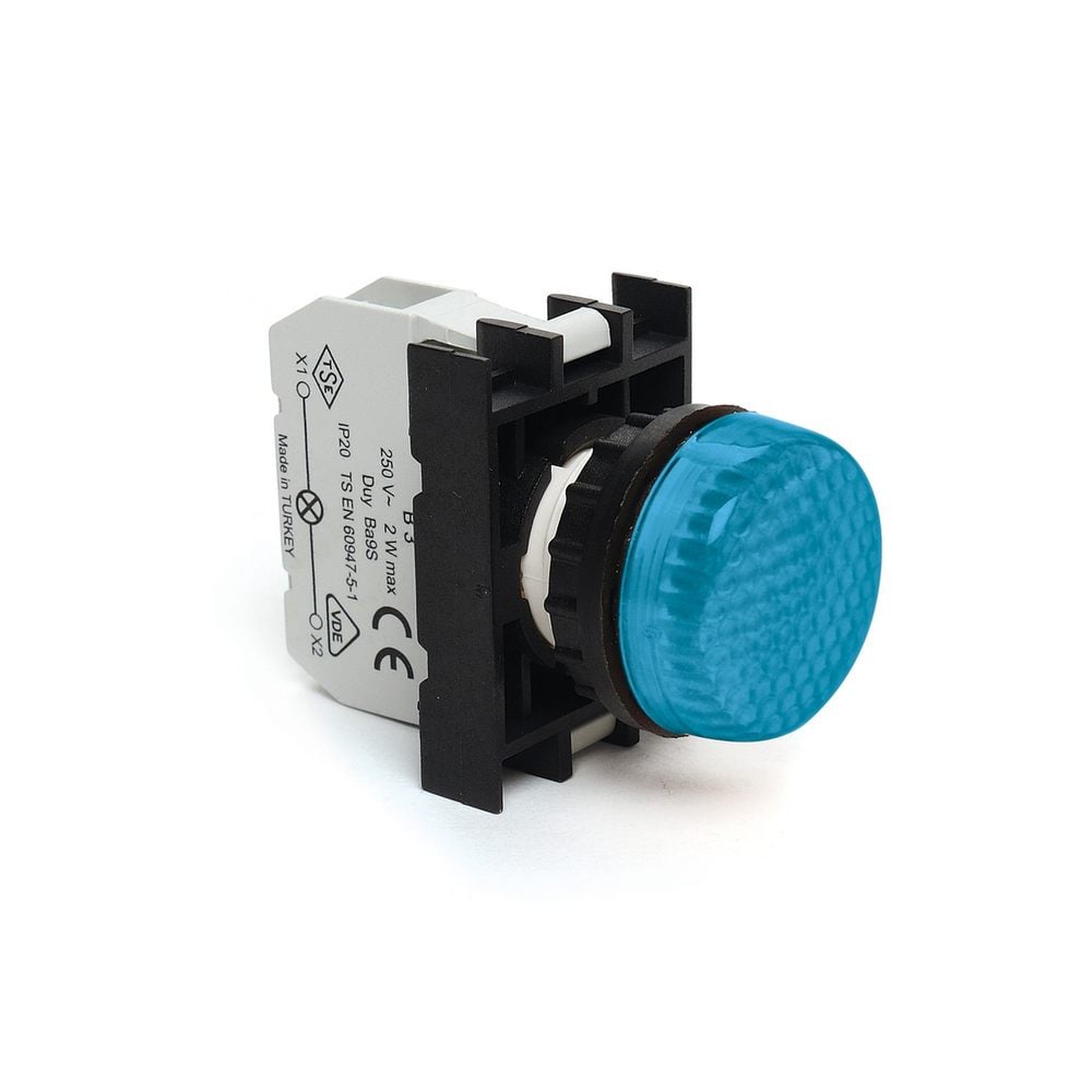 B Serisi Plastik Ba9S Duylu Mavi 22 mm Sinyal