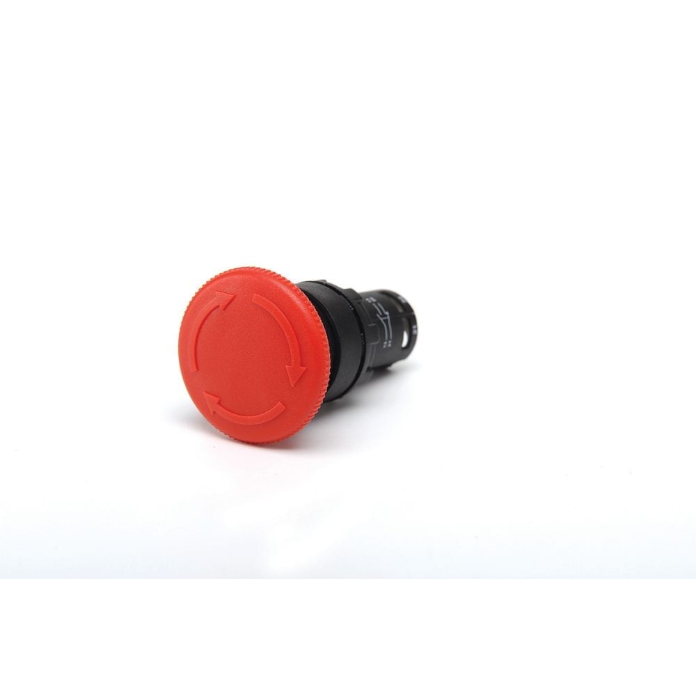 MB Serisi Plastik 1NC Acil Stop 40 mm Çevirmeli Kırmızı 22 mm Buton