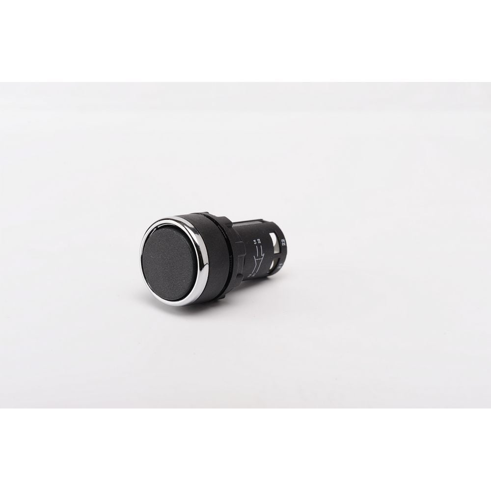 MB Serisi Plastik 1NO+1NC Yaylı Düz Siyah 22 mm Buton
