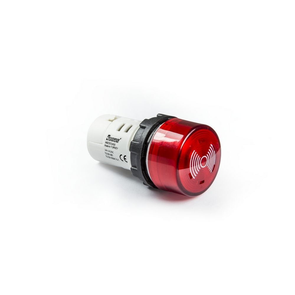 MB Serisi Plastik LED'li 24V AC/DC 22 mm Buzzer
