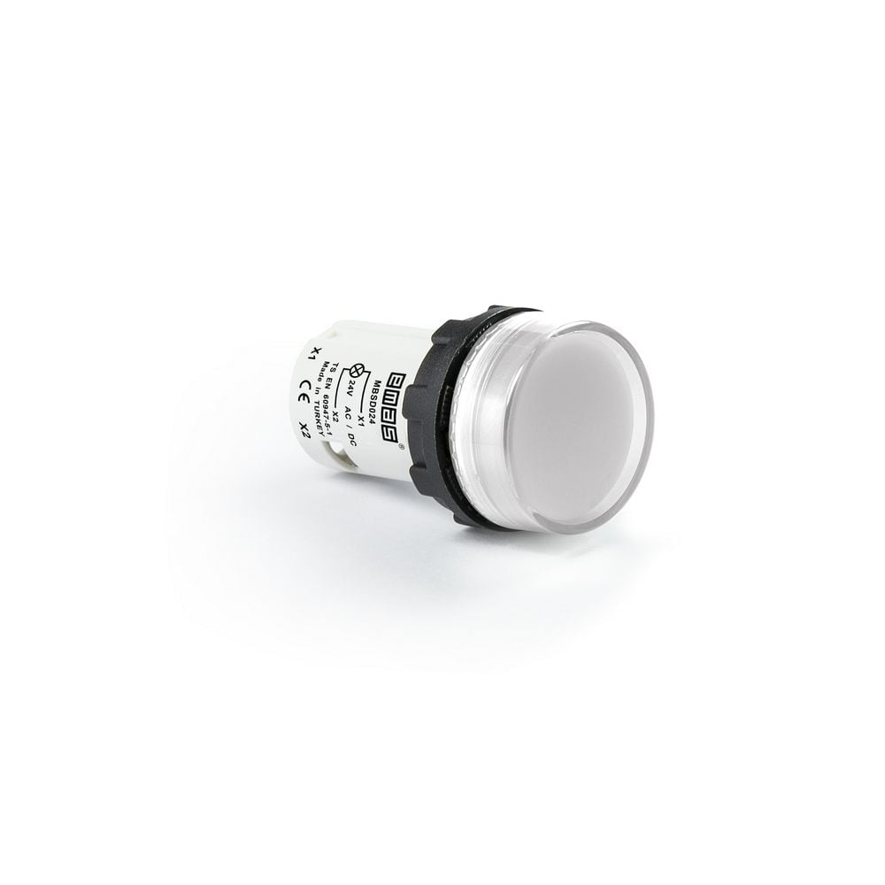 MB Serisi Plastik LED'li 24V AC/DC Beyaz 22 mm Sinyal