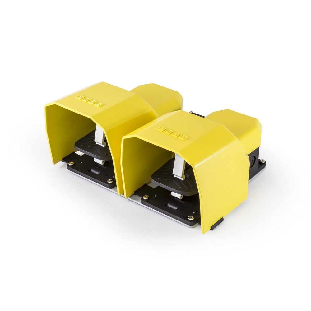 PDK Serisi Metal Korumalı (1NO+1NC)+(1NO+1NC) Taşıma Kol Delikli Çiftli Sarı Plastik Pedal