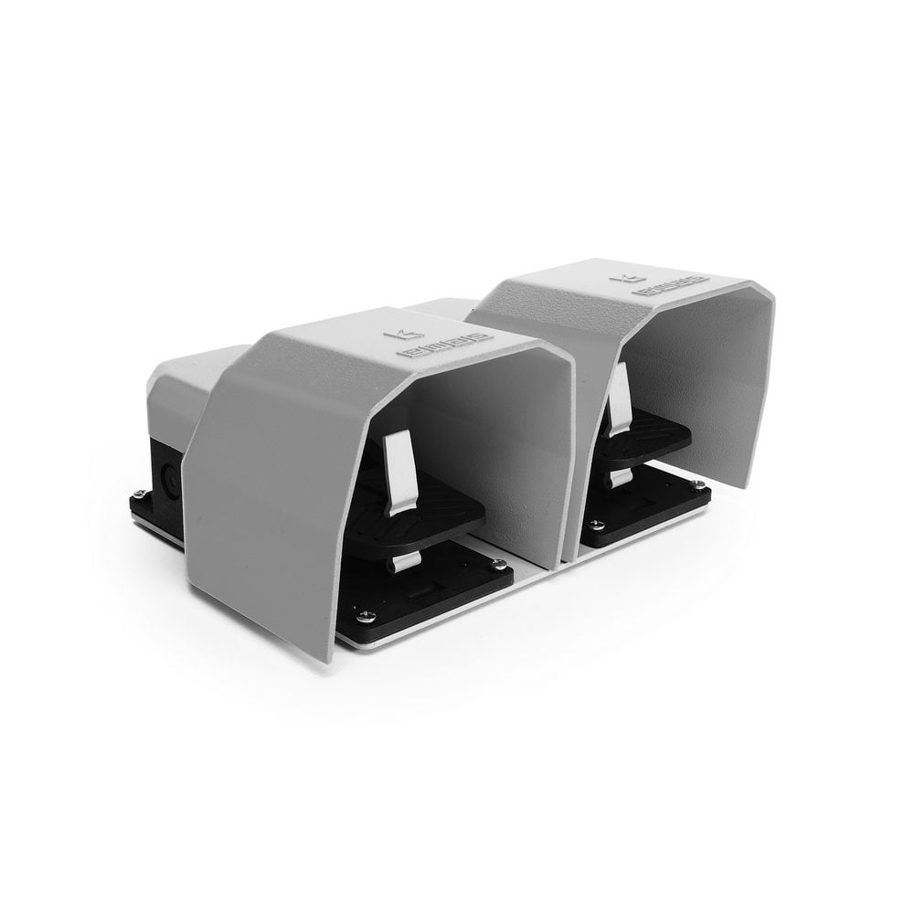 PDK Serisi Metal Korumalı 2*(1NO+1NC)+2*(1NO+1NC) Taşıma Kol Delikli Çiftli Gri Plastik Pedal