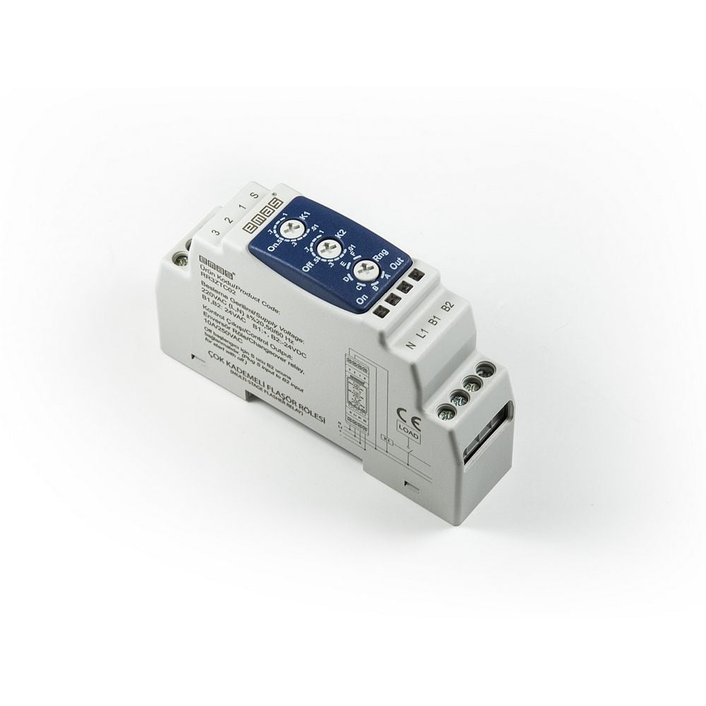 Ray Montaj 24VAC/DC-230VAC 1CO 10A Çift Zaman Ayarlı 0,06sn-10saat Analog Zaman Elektronik Röle