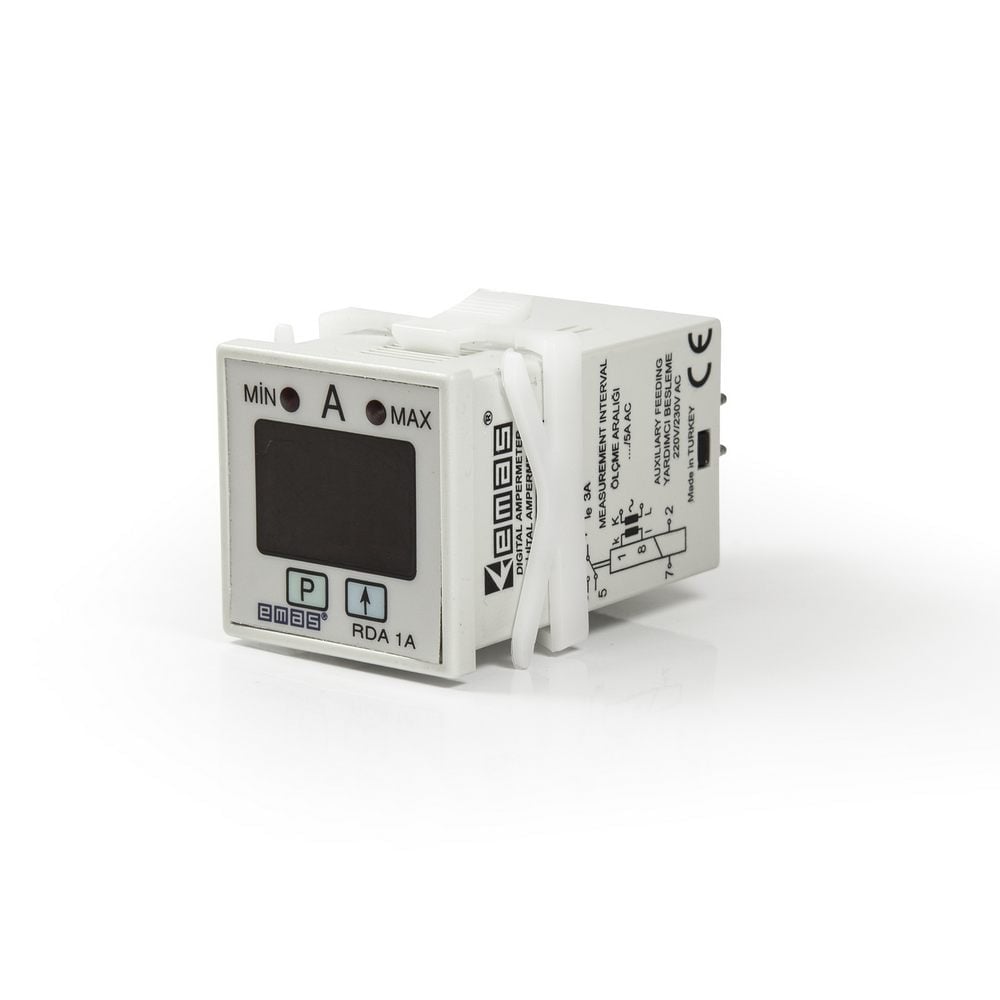RD Serisi 8 Pin'li 230VAC 1CO 5A (rezistif) Dijital Ampermetre Panelmetre