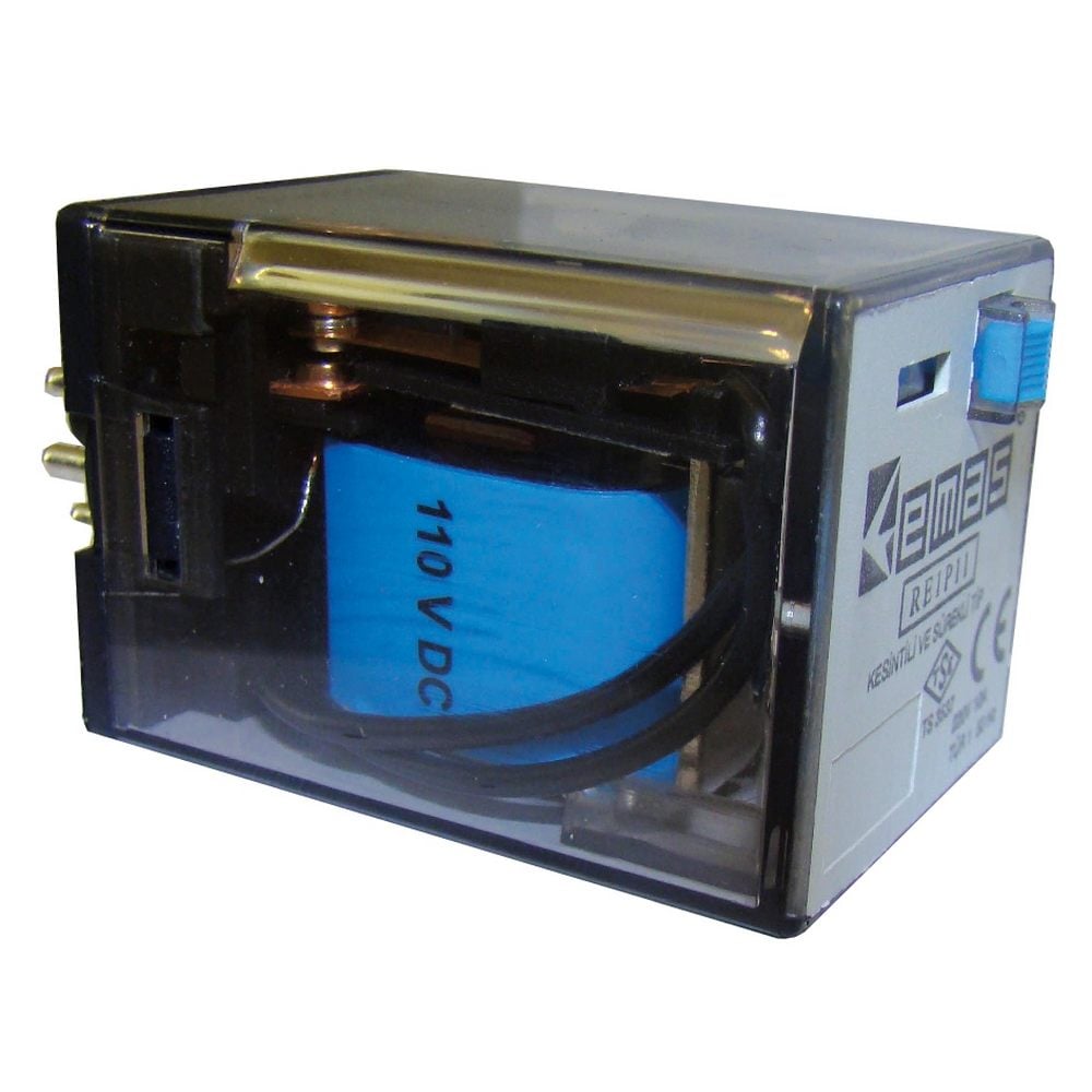 RE1 Serisi 3CO 11 Pin 10A Plug-in 9.10X2.5mm IP40 110VDC AgNi 90/10 Güç Rölesi