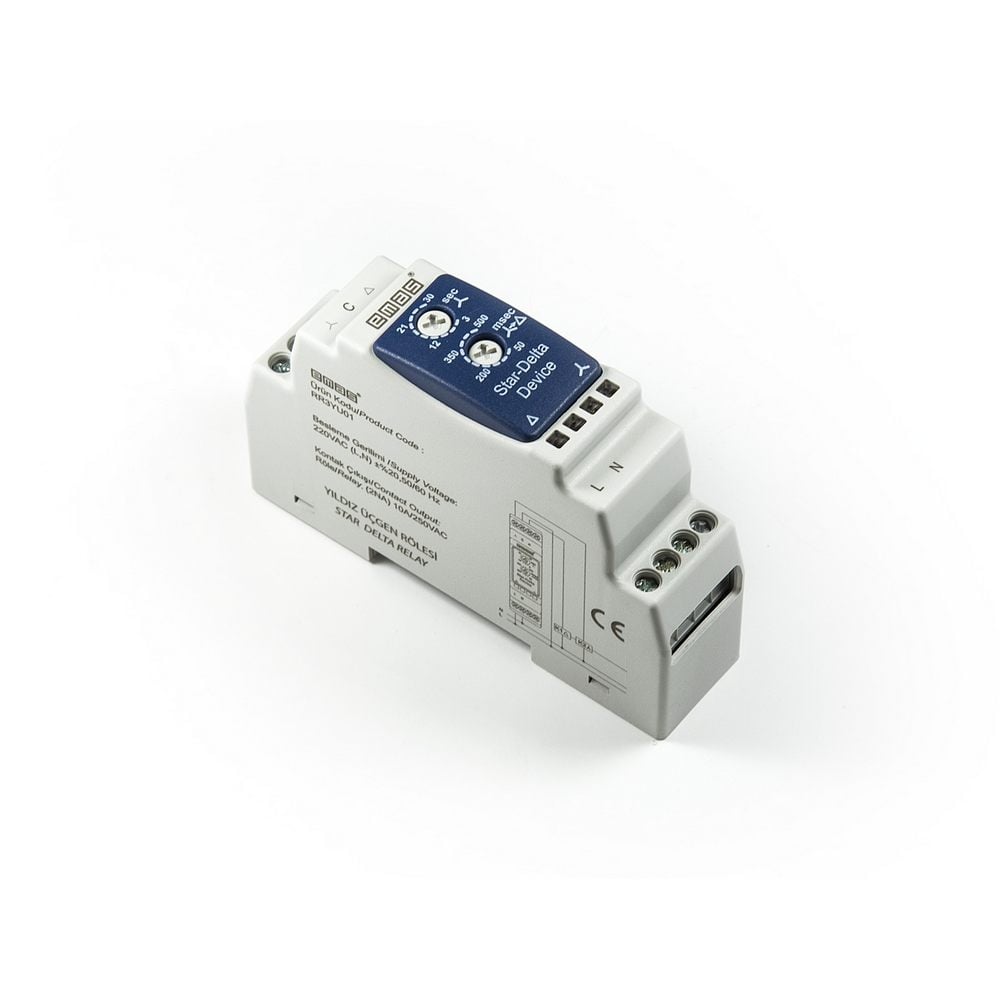 RR3 Serisi Ray Montaj 230VAC 1CO 10A (rezistif) Analog Yıldız Üçgen Elektronik Röle