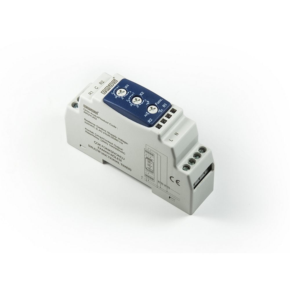 RR3 Serisi Ray Montaj 230VAC 1CO 10A (rezistif) Flaşör Analog Yıldız Üçgen Elektronik Röle