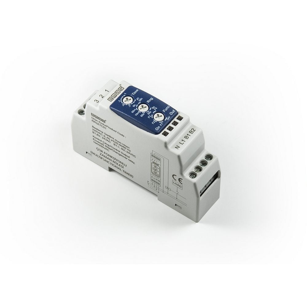RR3 Serisi Ray Montaj 24VAC/DC-230VAC 1CO 10A (rezistif) 0,06sn-30saat Analog Zaman Elektronik Röle
